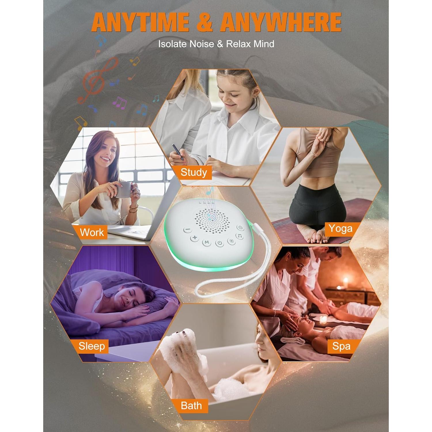 Máquina de Ruido Blanco FoCevN Portátil con 20 Sonidos