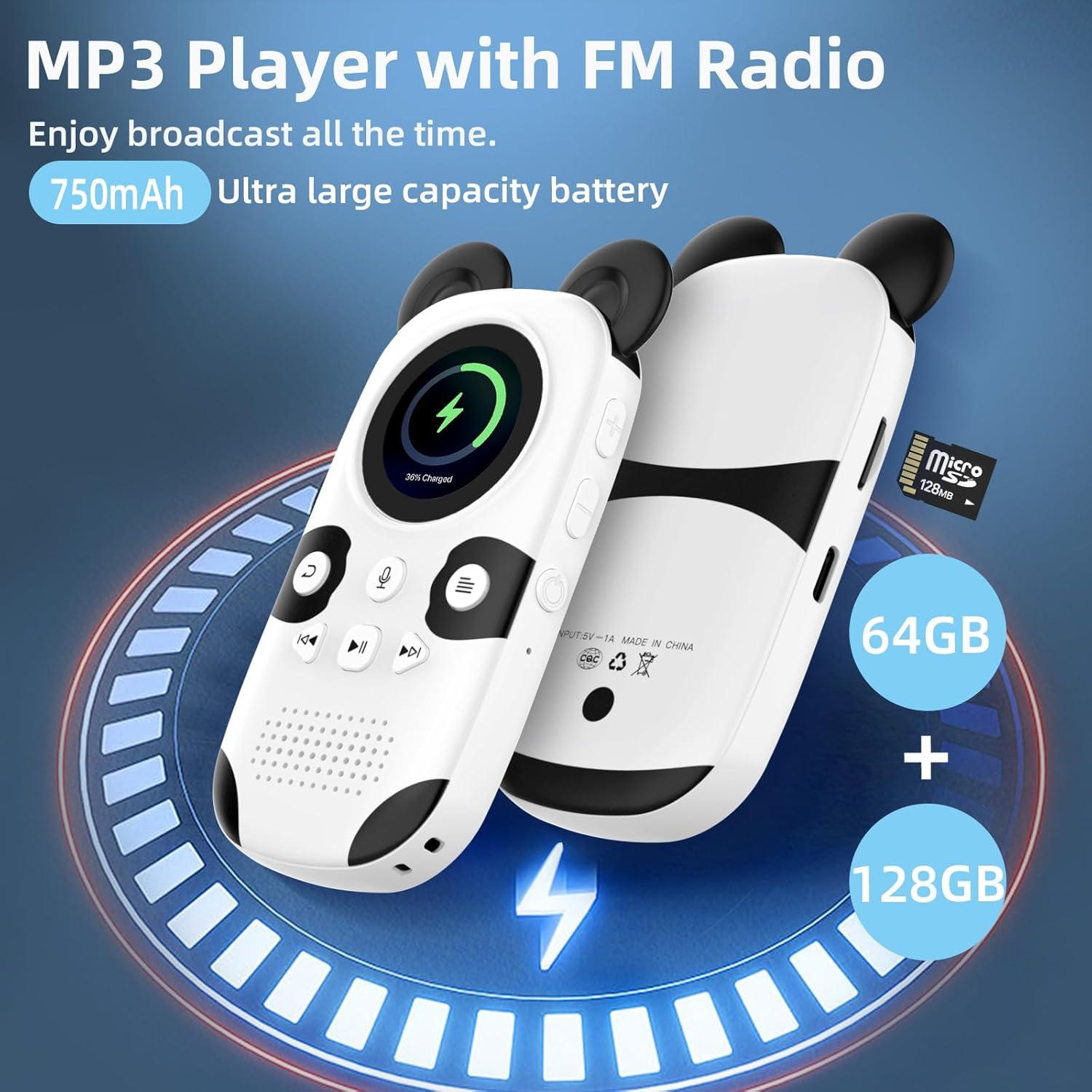 Reproductor MP3 Bluetooth ODEJOI 64GB para Niños Panda