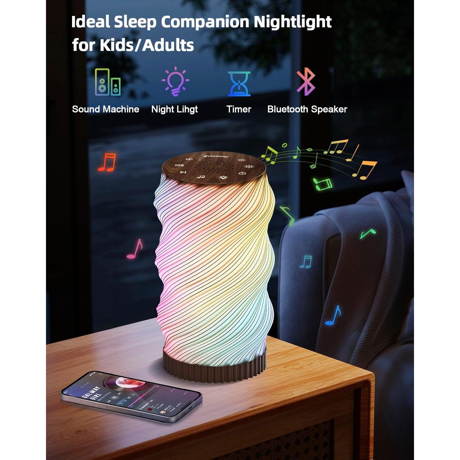 Máquina de Sonido y Luz Nocturna Printerst Twisted - 24 Sonidos