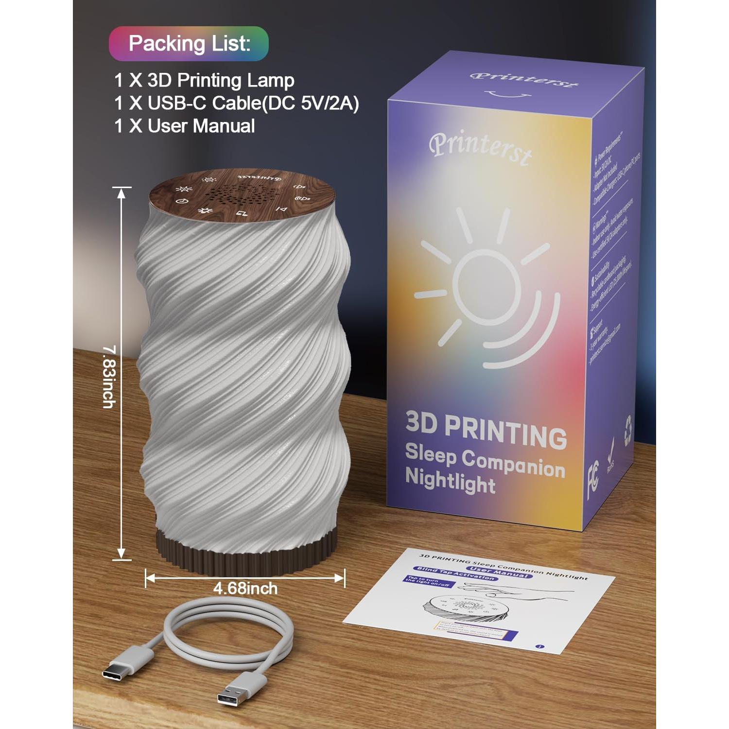 Máquina de Sonido y Luz Nocturna Printerst Twisted - 24 Sonidos