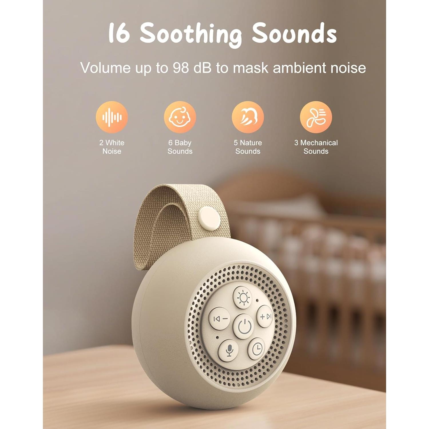 Máquina de Ruido Blanco Afuosy FM0228B Portátil con Luz Nocturna