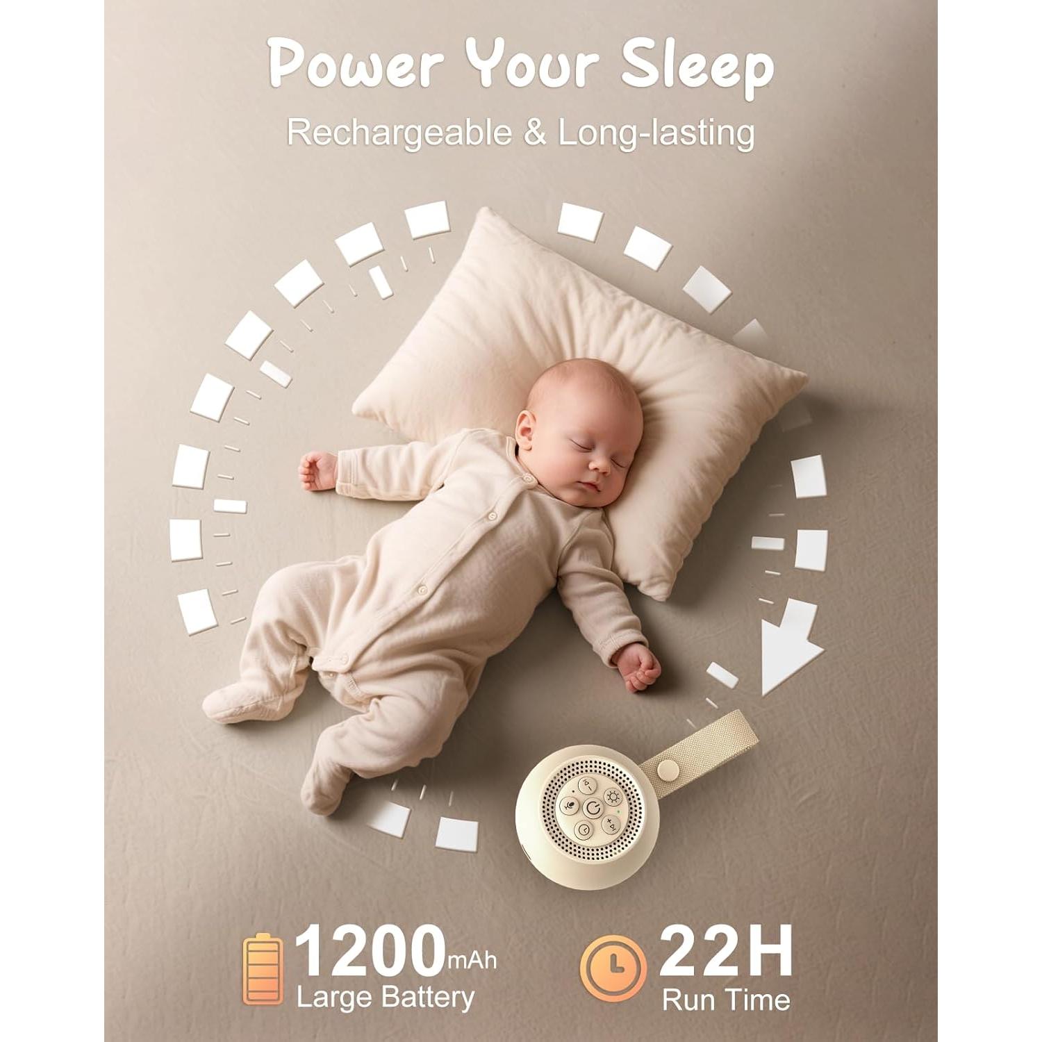 Máquina de Ruido Blanco Afuosy FM0228B Portátil con Luz Nocturna