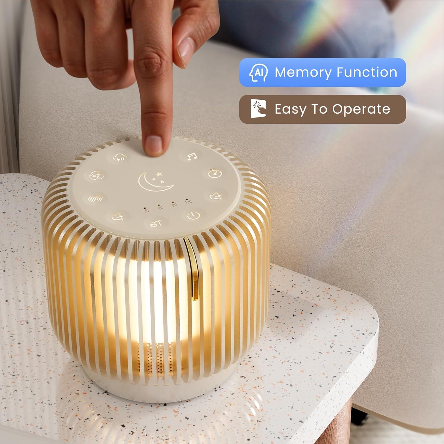 Máquina de Ruido Blanco FREEFISH K6S-N con Bluetooth y Luz Nocturna