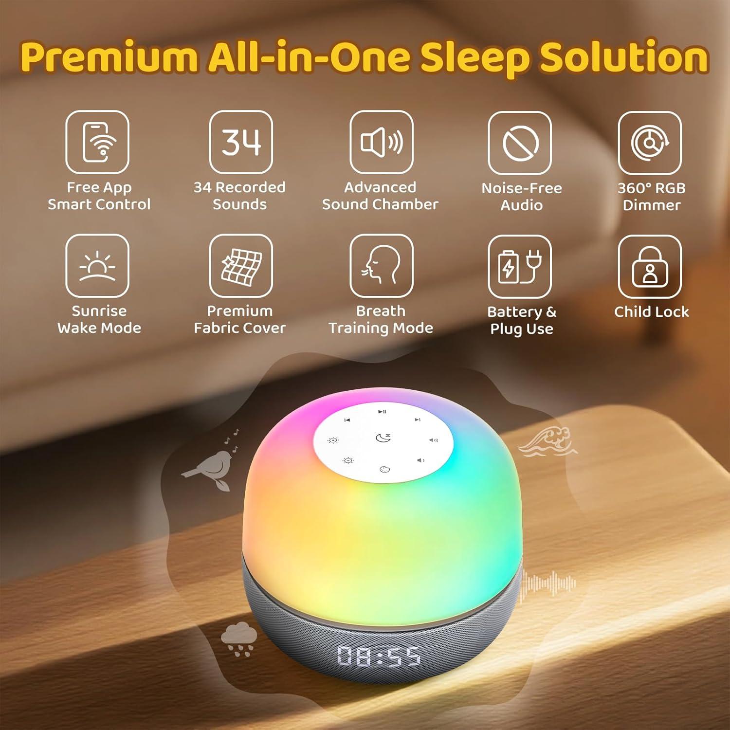 Máquina de Sonido Blanco Mewaii SQDO000XHK2503M008-A 34 Sonidos