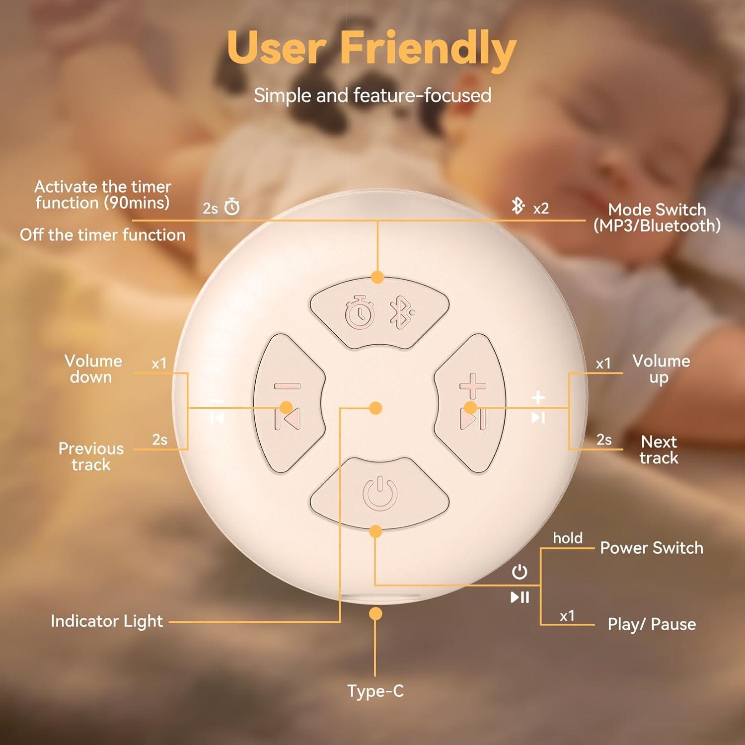 Máquina de Sonido Portátil FENDALE SMYX02 Ruido Blanco 12 Sonidos