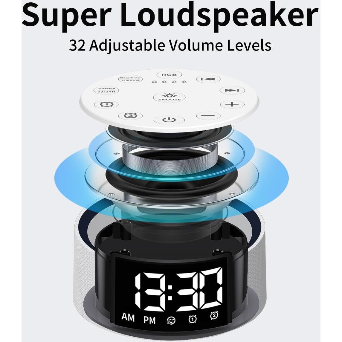 Máquina de Sonido 3 en 1 Little Dog LAC-E2 con Reloj Despertador