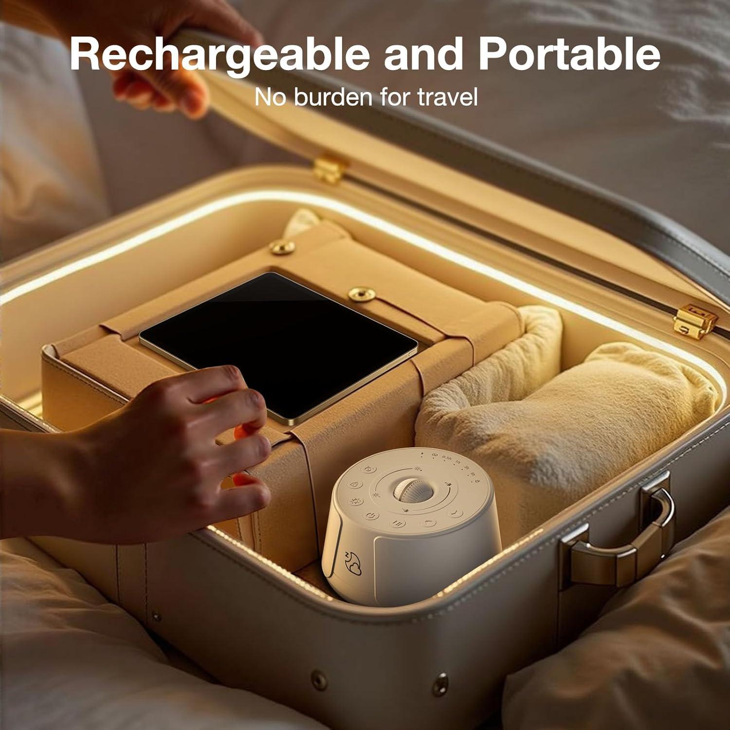 Máquina de Ruido Blanco Portátil Dongguan B70 - 30 Sonidos, Luz Nocturna