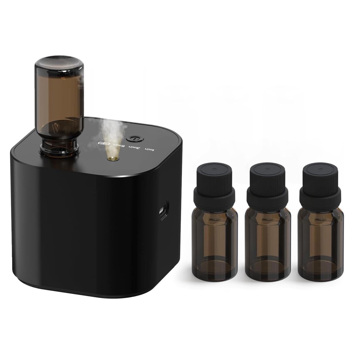 Difusor de Aroma Hijoc Portátil Negro con 3 Aceites 10ml