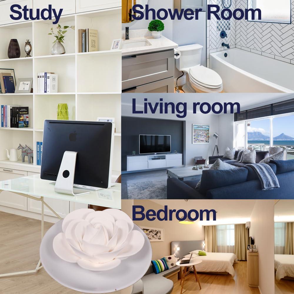 Difusor Pasivo de Cerámica Oumeiben - Camelia Blanca, 8.89cm