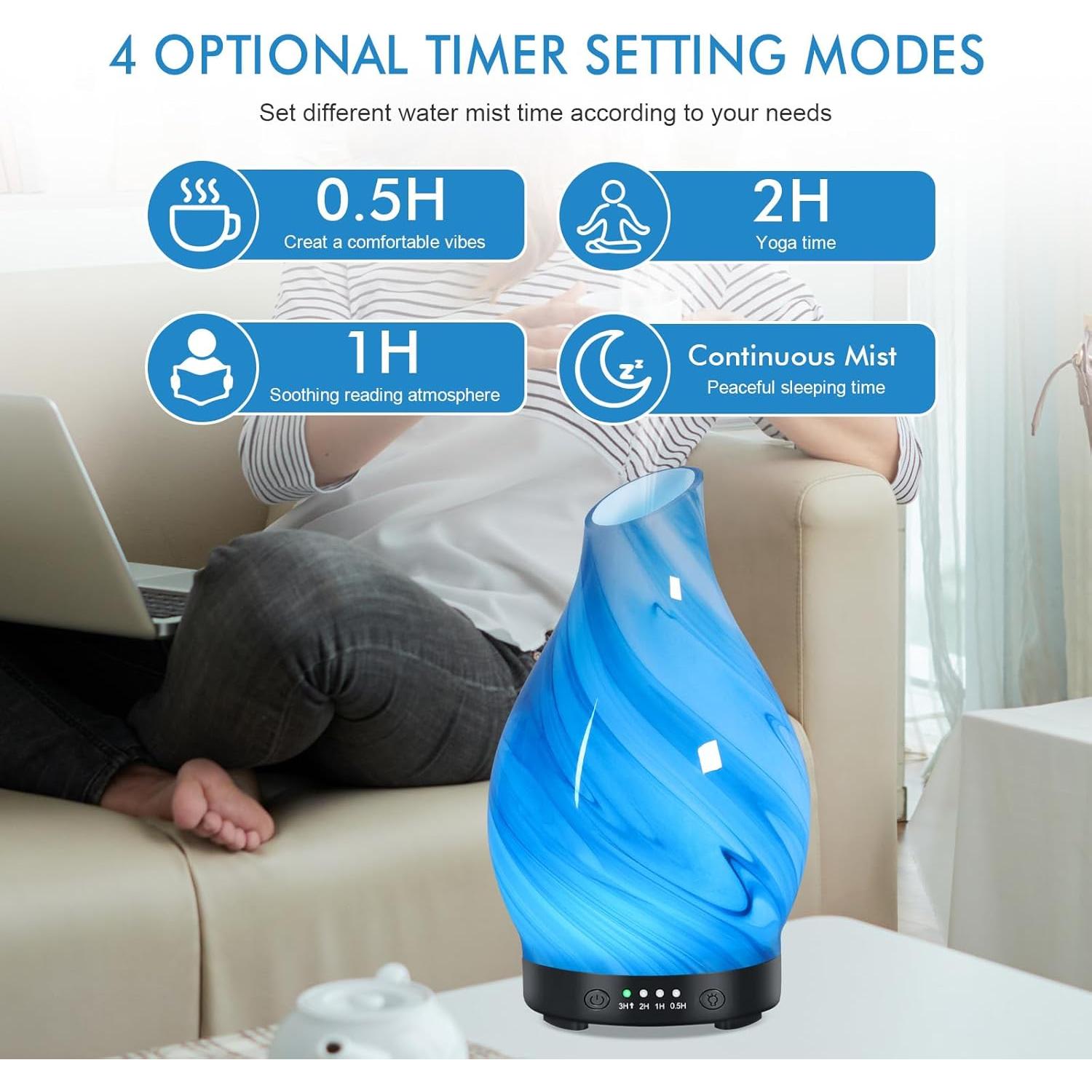 Difusor de Aceite Esencial Dialan's 120ml con Luz LED y Temporizador