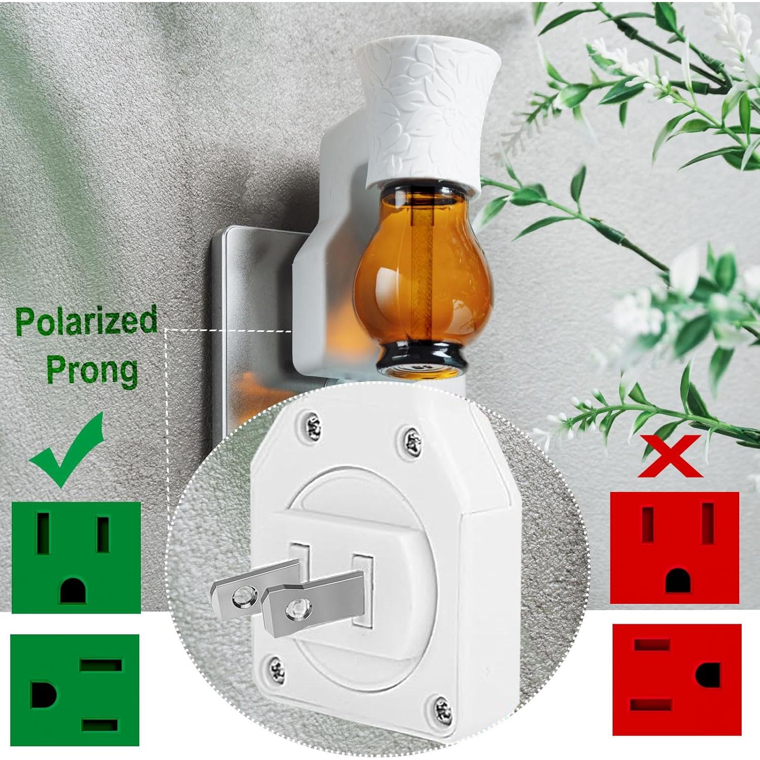 Difusor de Aceite Esencial Enchufable Earffloz 2 Paquetes Blanco