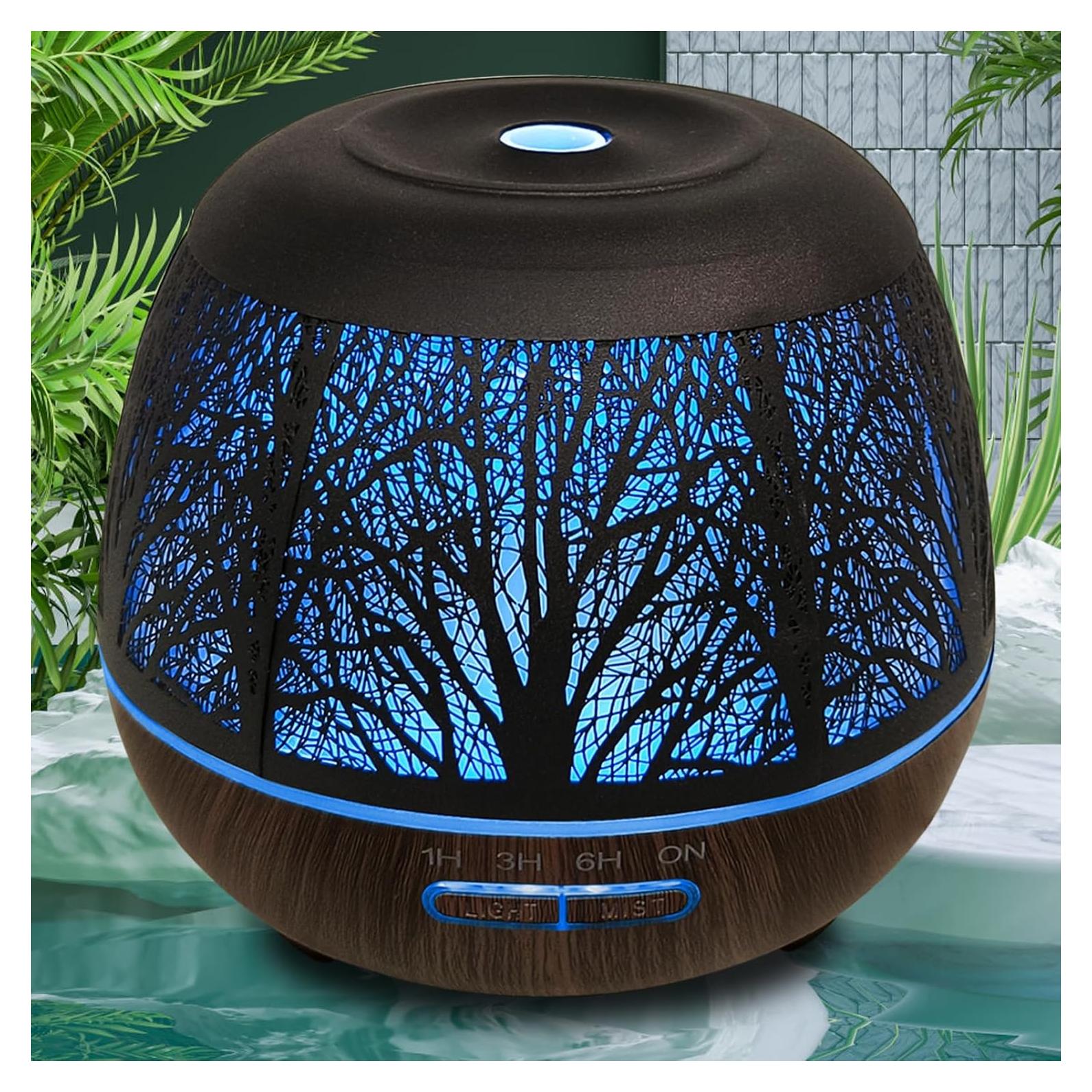 Difusor de Aceite Esencial Elcxsla 500ML Ultrasonico con Luz LED