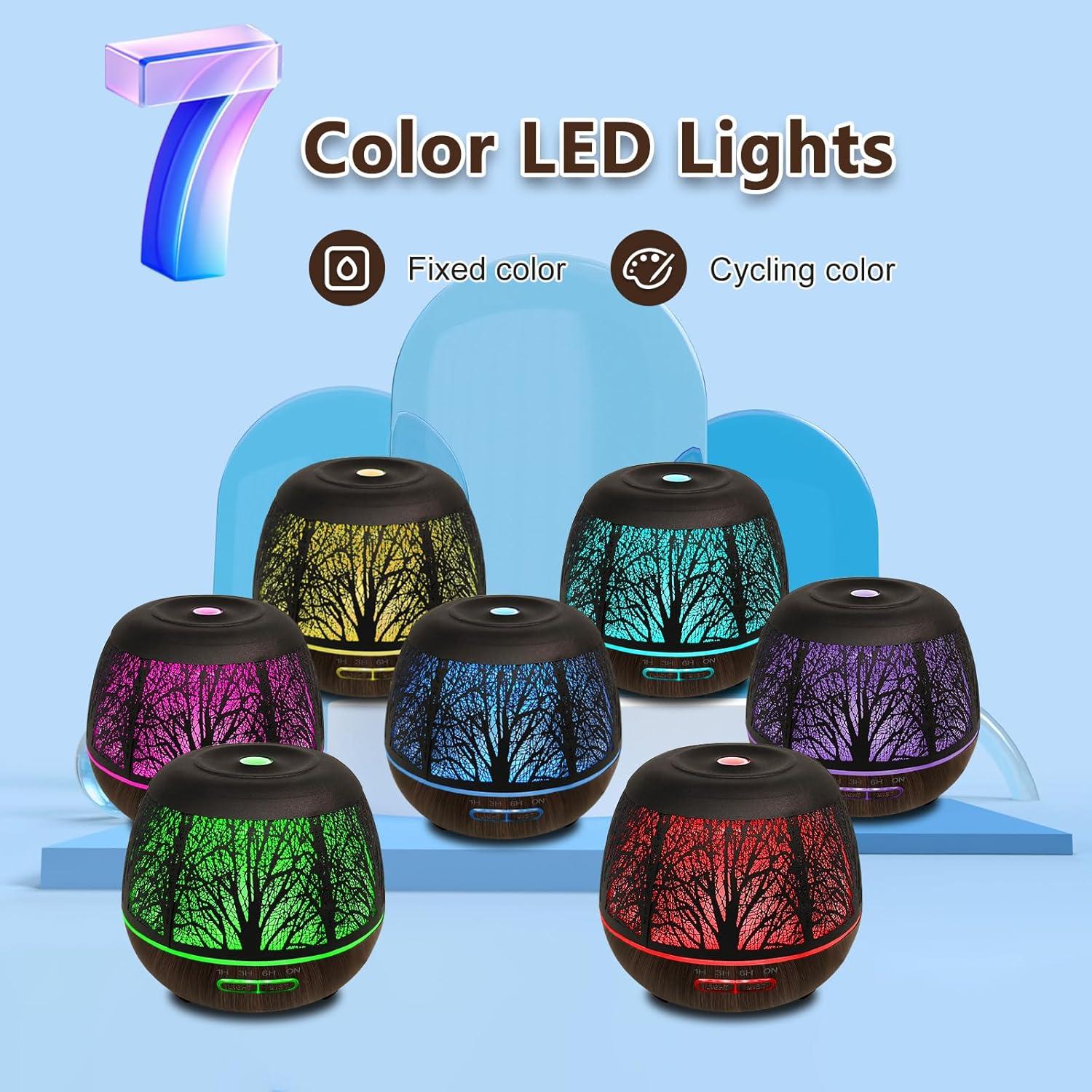 Difusor de Aceite Esencial Elcxsla 500ML Ultrasonico con Luz LED