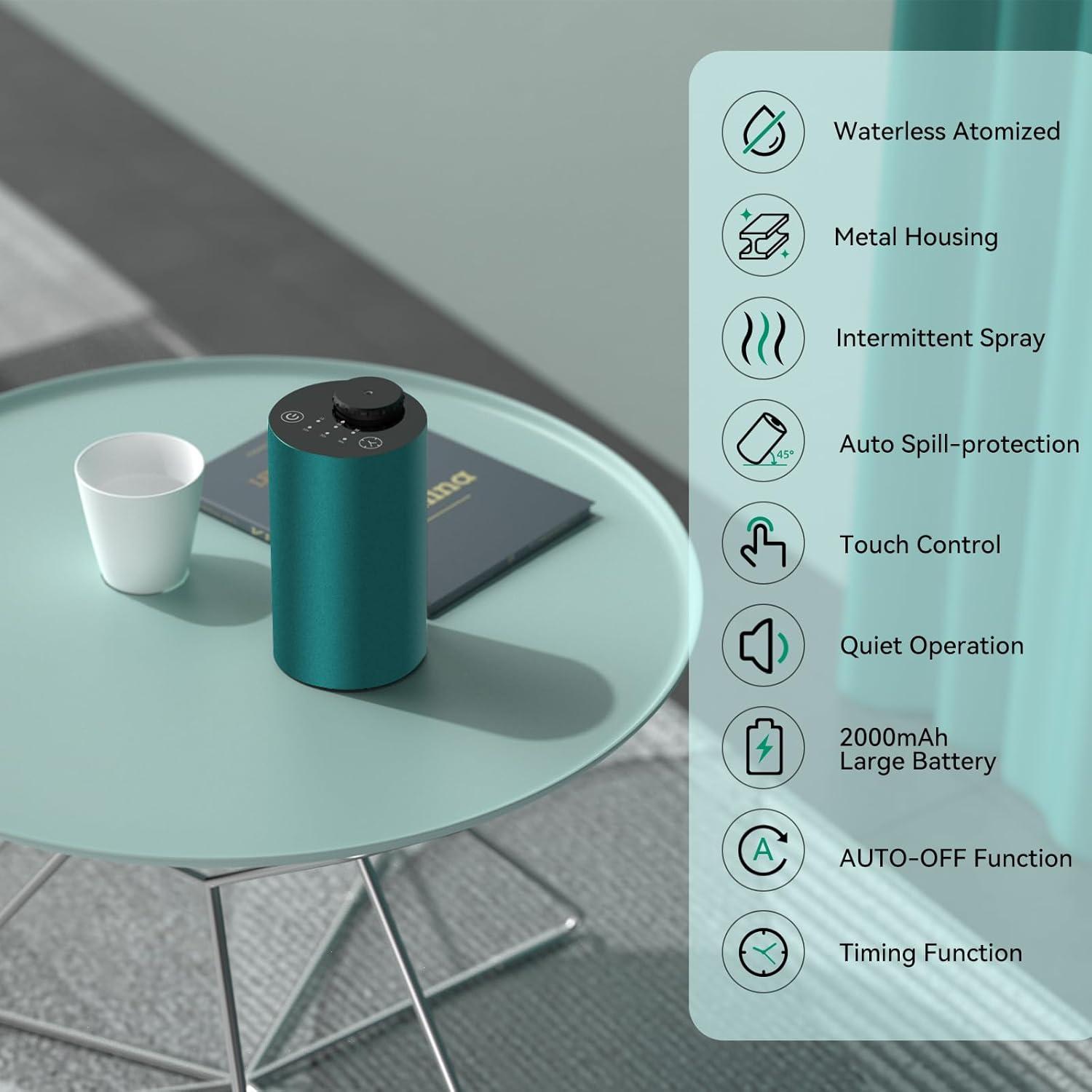 Difusor de Aceite Esencial Sin Agua INXDOLHOM E10 Verde 20ml