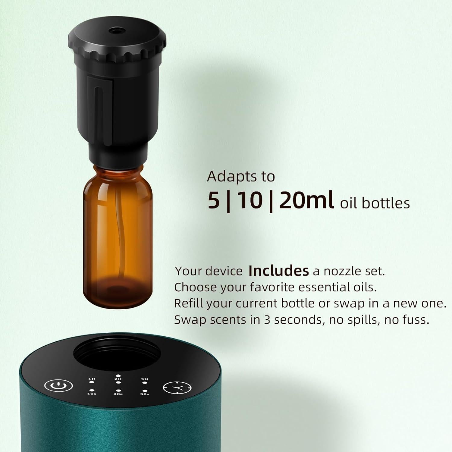 Difusor de Aceite Esencial Sin Agua INXDOLHOM E10 Verde 20ml