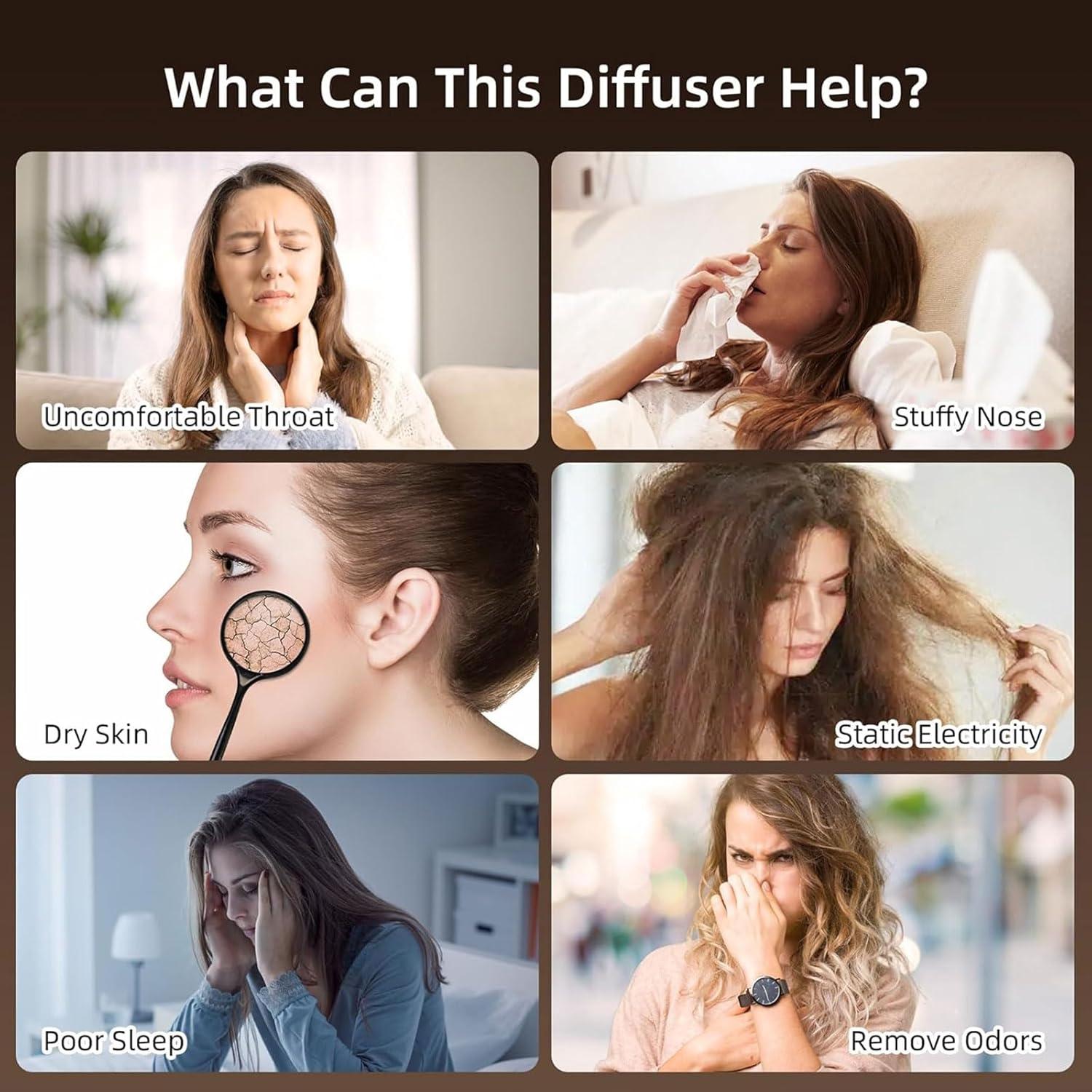 Difusor de Aceites Esenciales BieJiahWeiBie 300ml Control Remoto