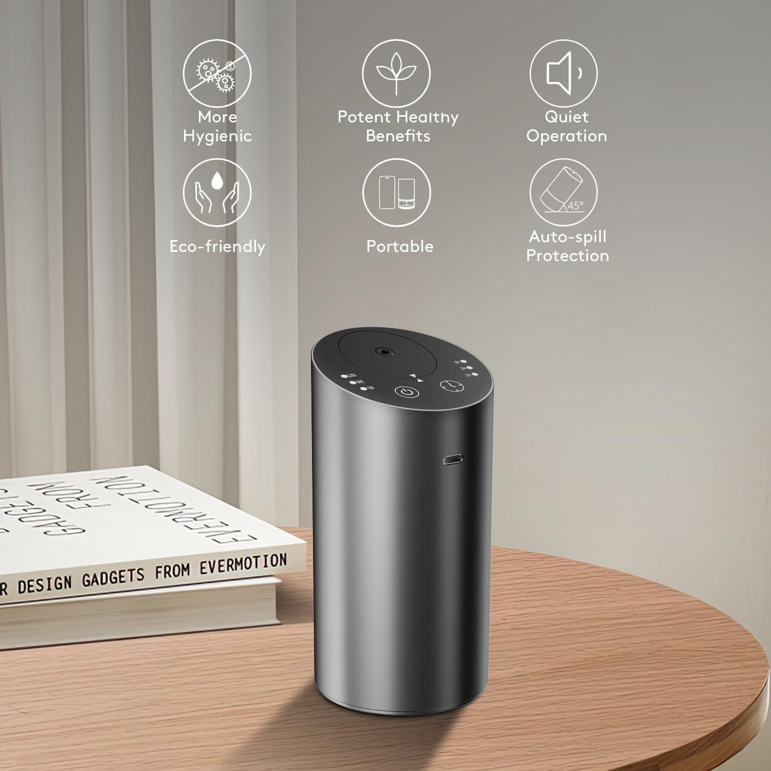 Difusor de Aceites Esenciales ColorSavvy Portátil Gris 20ml