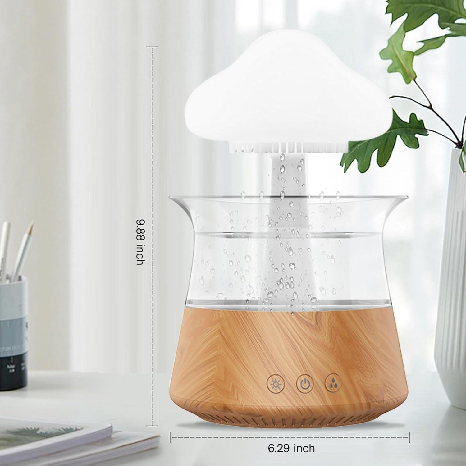 Humidificador de Nube de Lluvia Rican 300ml con Luz LED