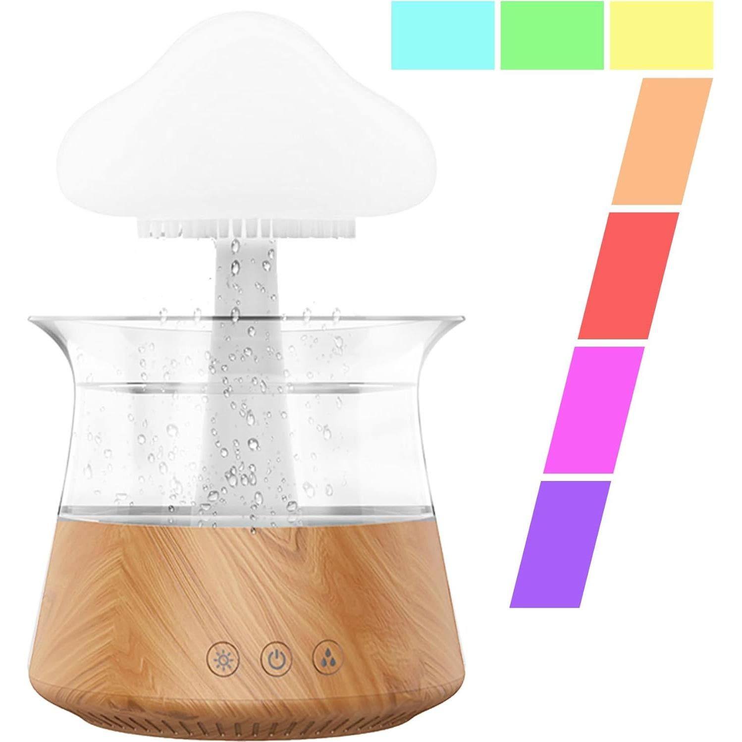 Humidificador de Nube de Lluvia Rican 300ml con Luz LED