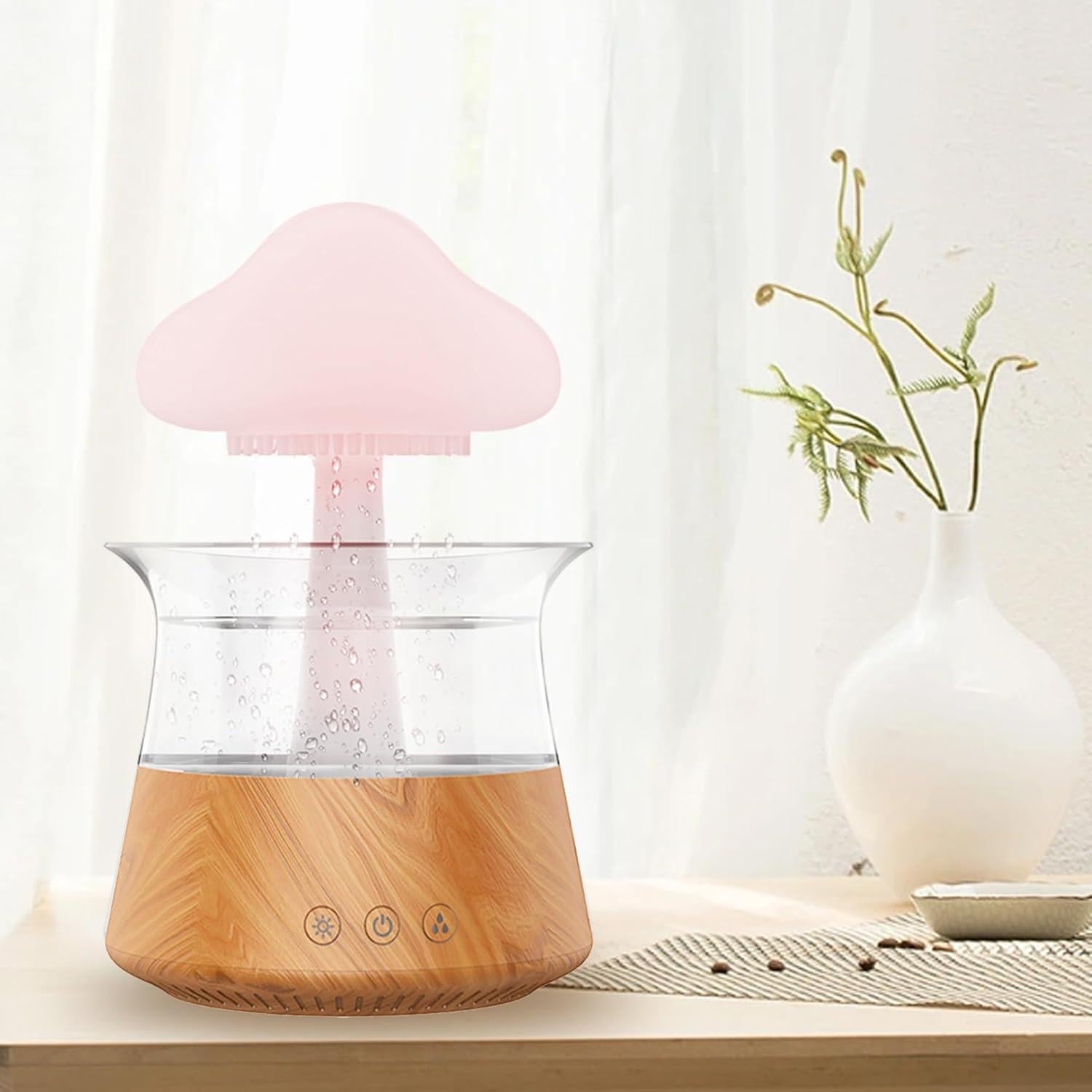Humidificador de Nube de Lluvia Rican 300ml con Luz LED