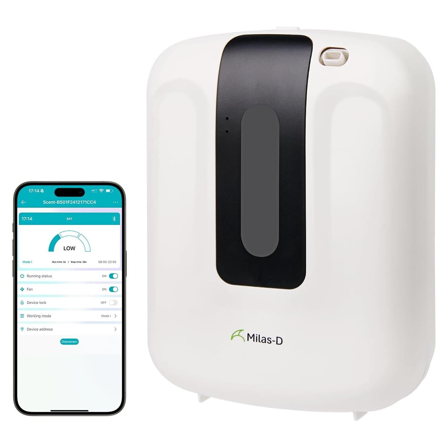 Difusor de Aroma Inteligente Milas-D 400 mL Bluetooth Blanco