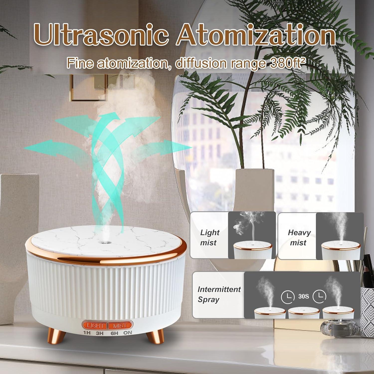 Difusor de Aceite Esencial Roonbo 500ml con 7 Luces y 3 Modos