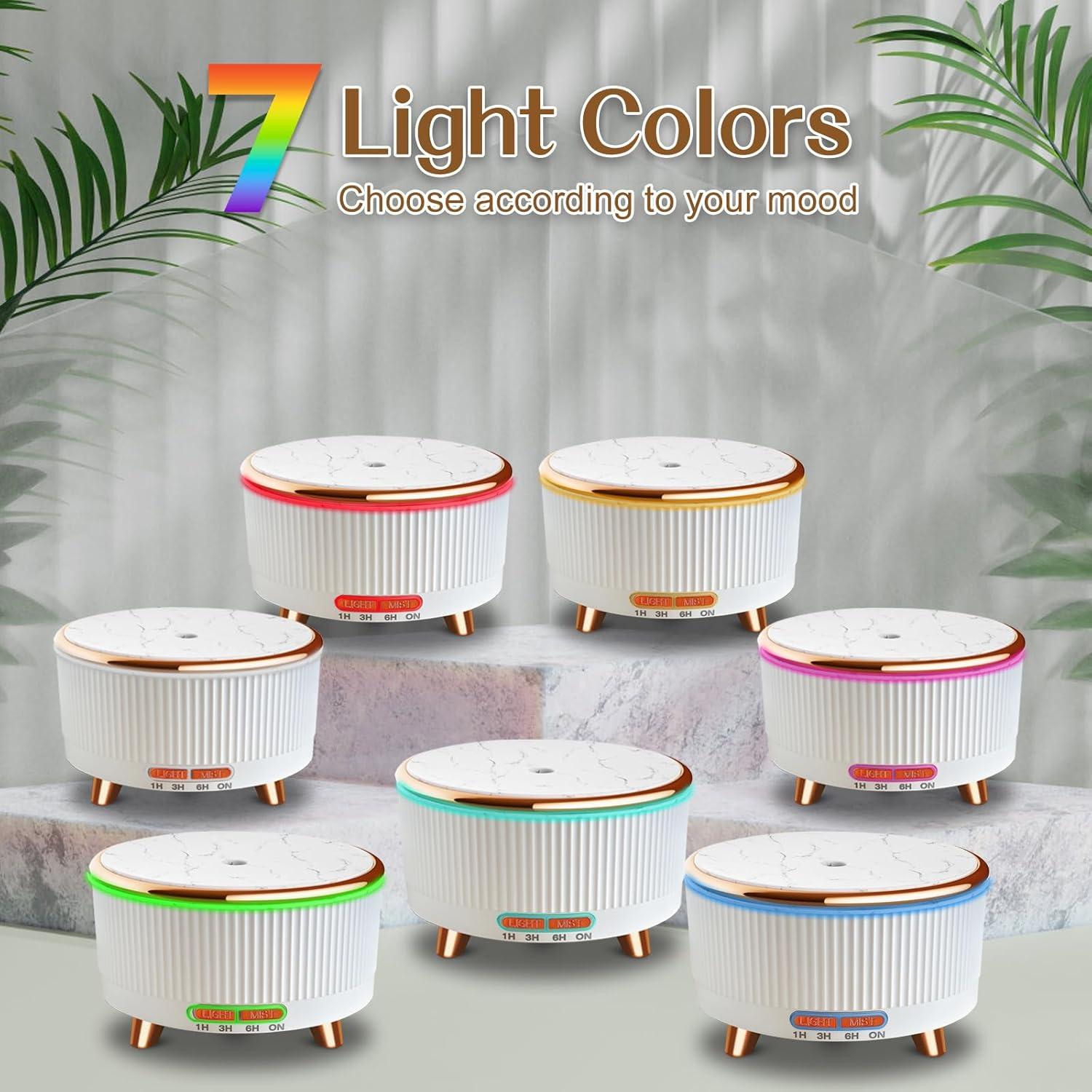 Difusor de Aceite Esencial Roonbo 500ml con 7 Luces y 3 Modos