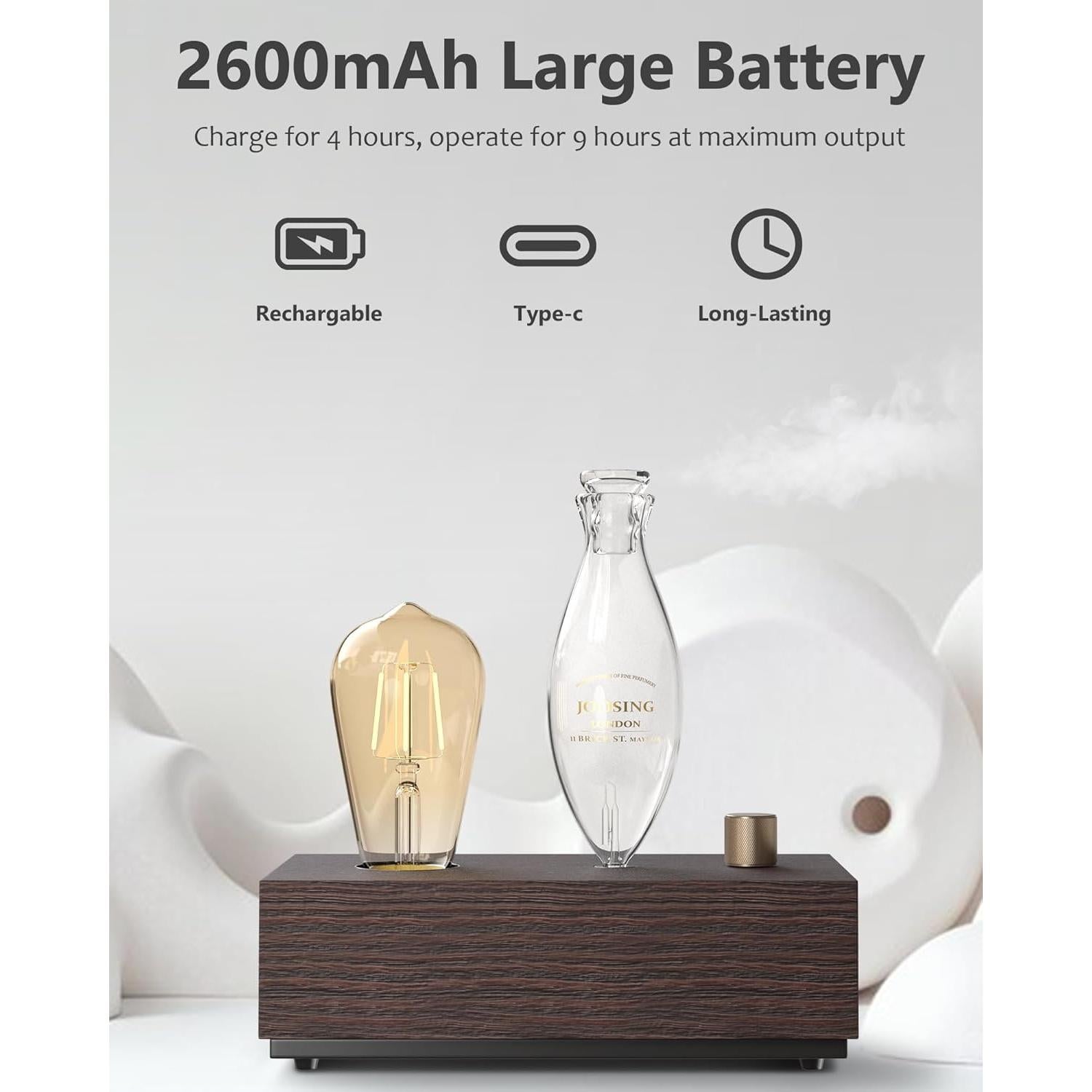 Difusor de Aceite Esencial JOOSING JS - Madera y Vidrio 1.17kg