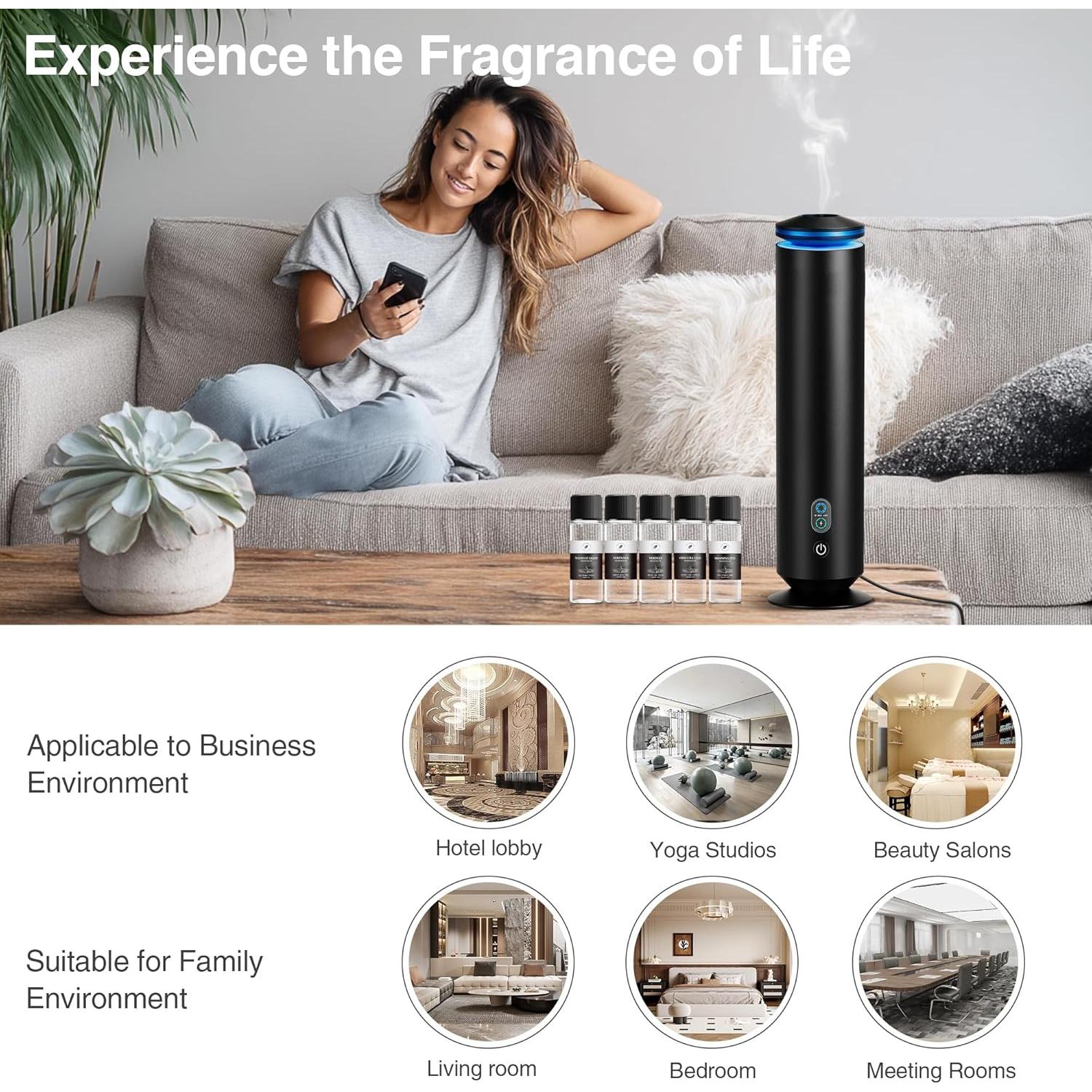 Difusor de Aroma Sin Agua Dnmmoo WD-B001 139.35 m² Negro