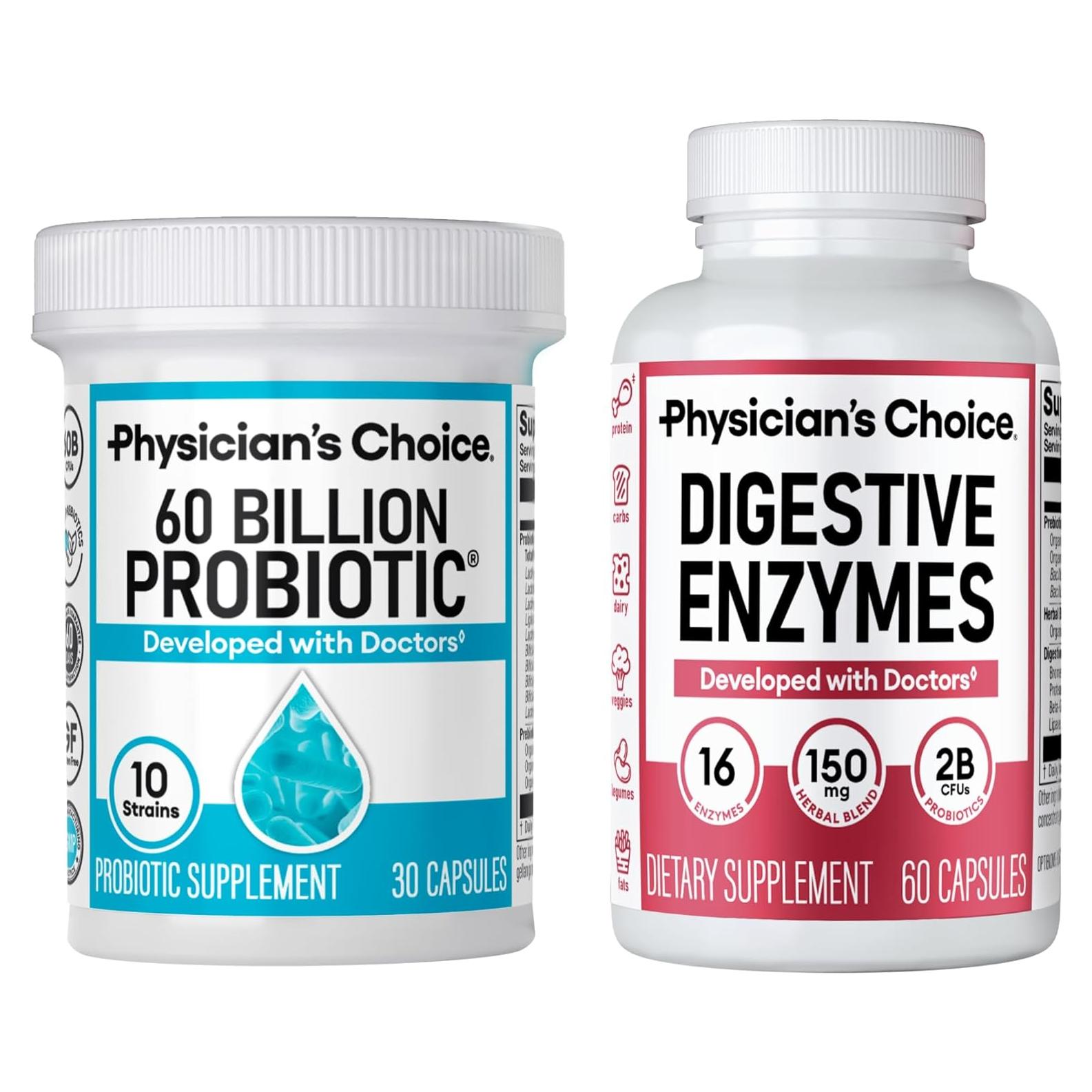 Paquete Salud Intestinal Physician's CHOICE 60 Mil Millones + Enzimas