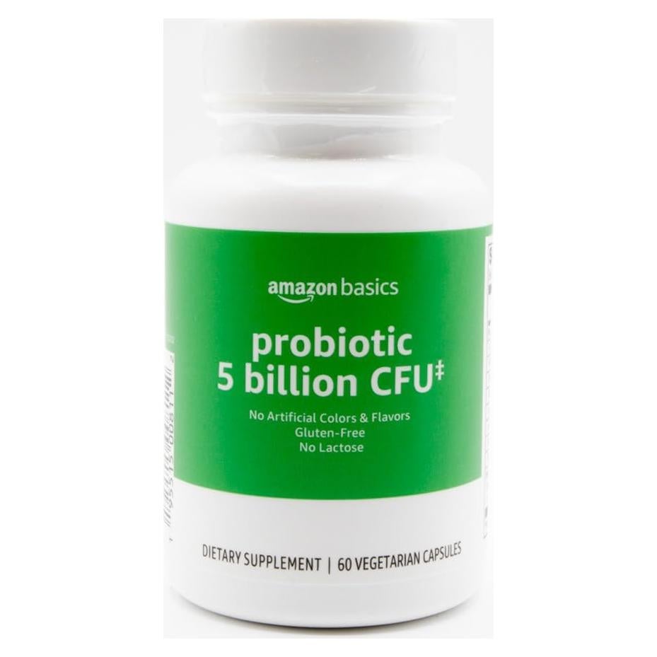 Probiotico Amazon Basics 5 Mil Millones CFU 60 Cápsulas Vegetarianas