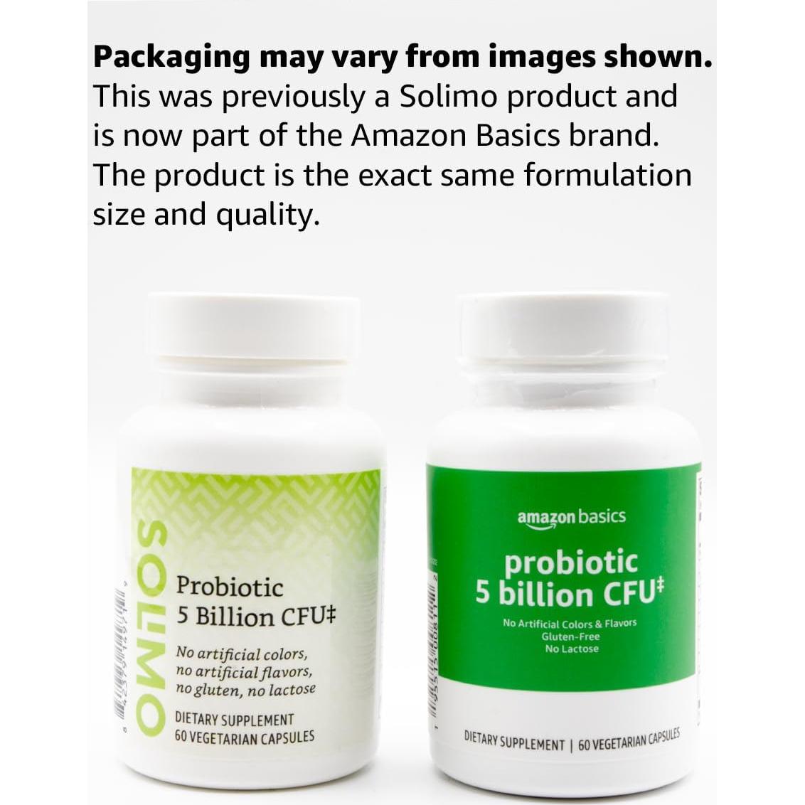 Probiotico Amazon Basics 5 Mil Millones CFU 60 Cápsulas Vegetarianas