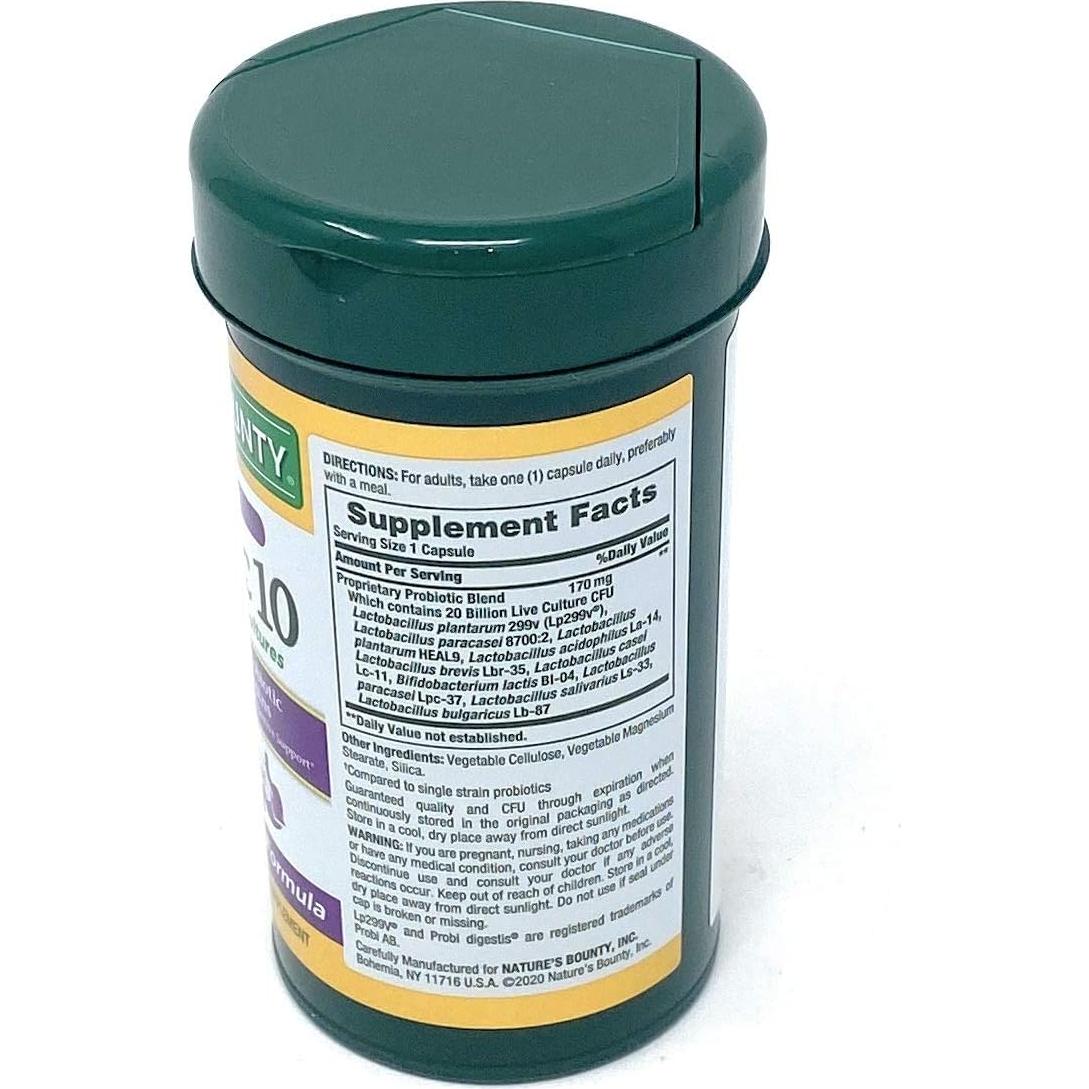Probiotico Ultra Fuerte 10 Nature's Bounty 70 Cápsulas