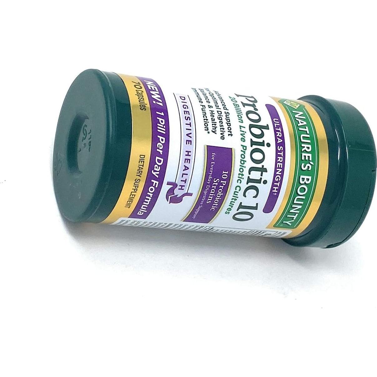 Probiotico Ultra Fuerte 10 Nature's Bounty 70 Cápsulas