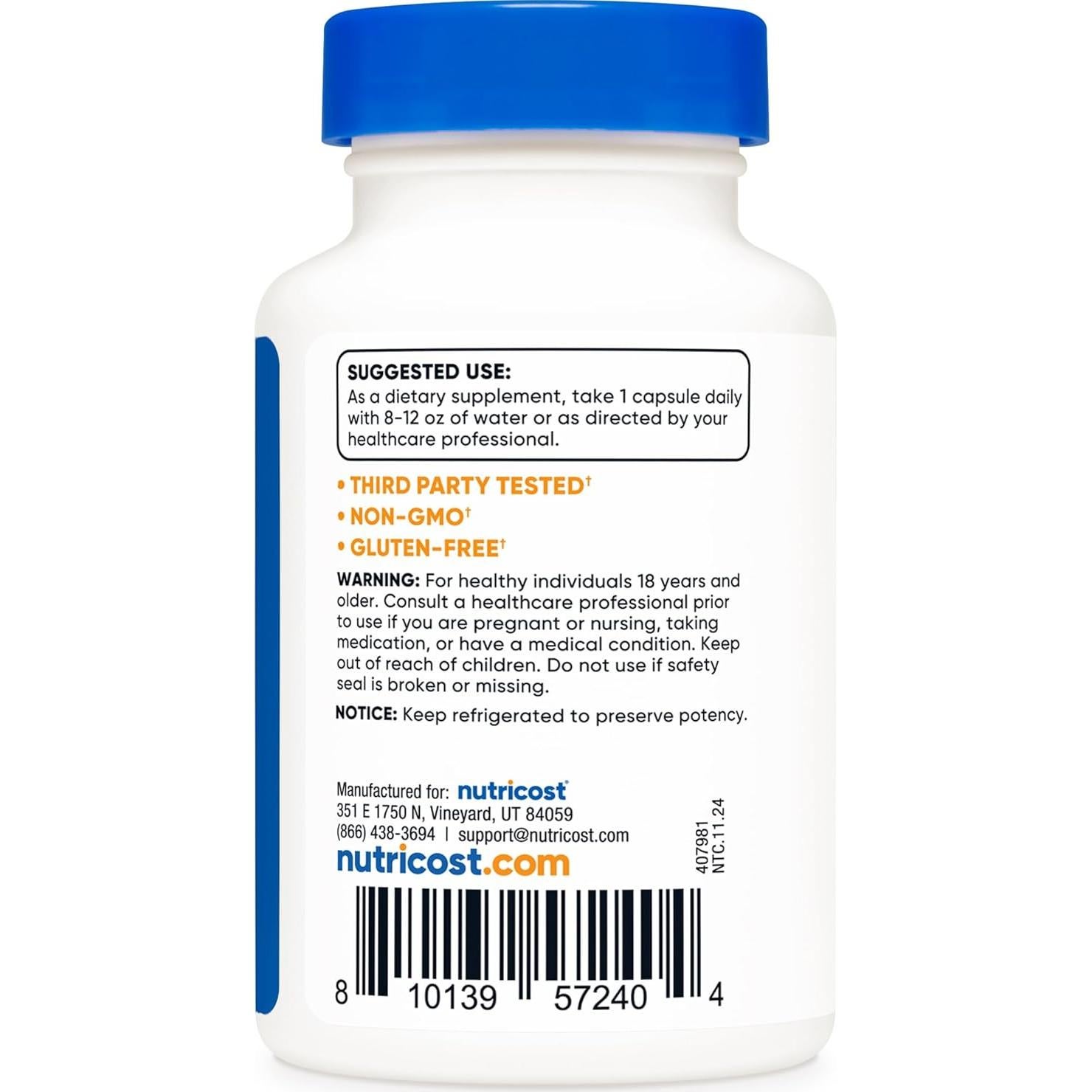 Complejo Probiotico Nutricost 50 Mil Millones CFU 60 Cápsulas