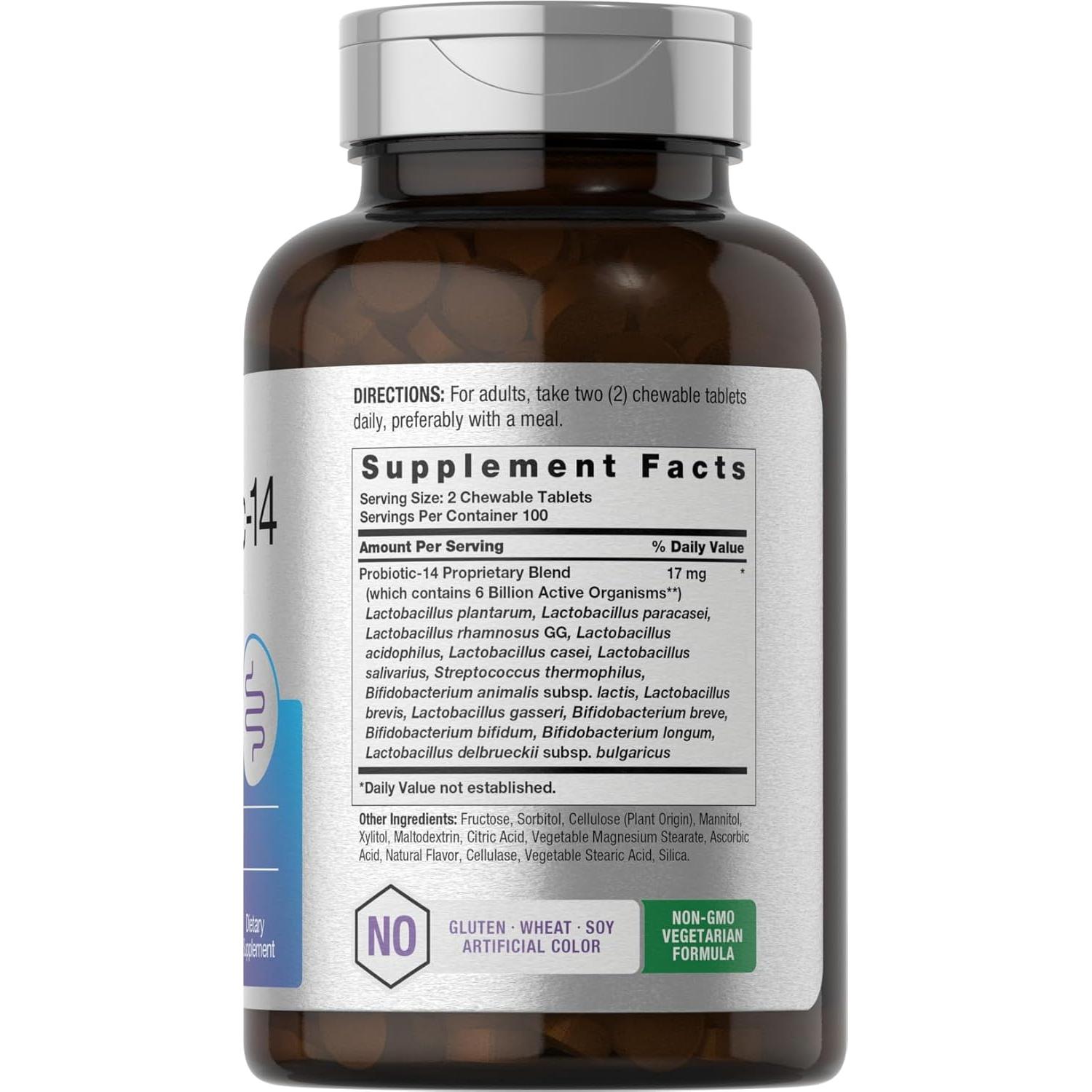 Probioticos Masticables Horbäach 6 Mil Millones 200 Tabletas