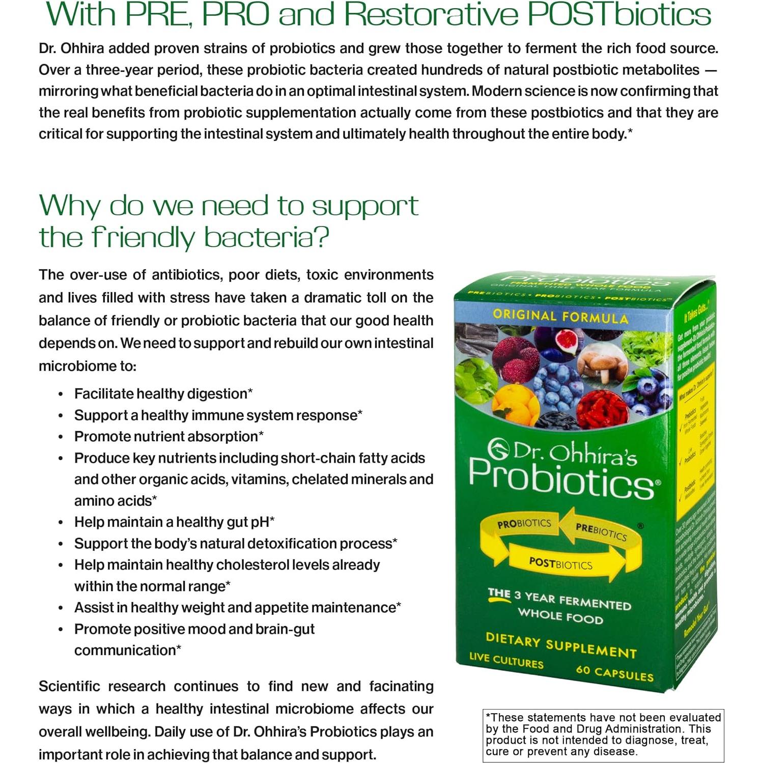 Probioticos Dr. Ohhira 60 Cápsulas - Fórmula Original con Prebioticos