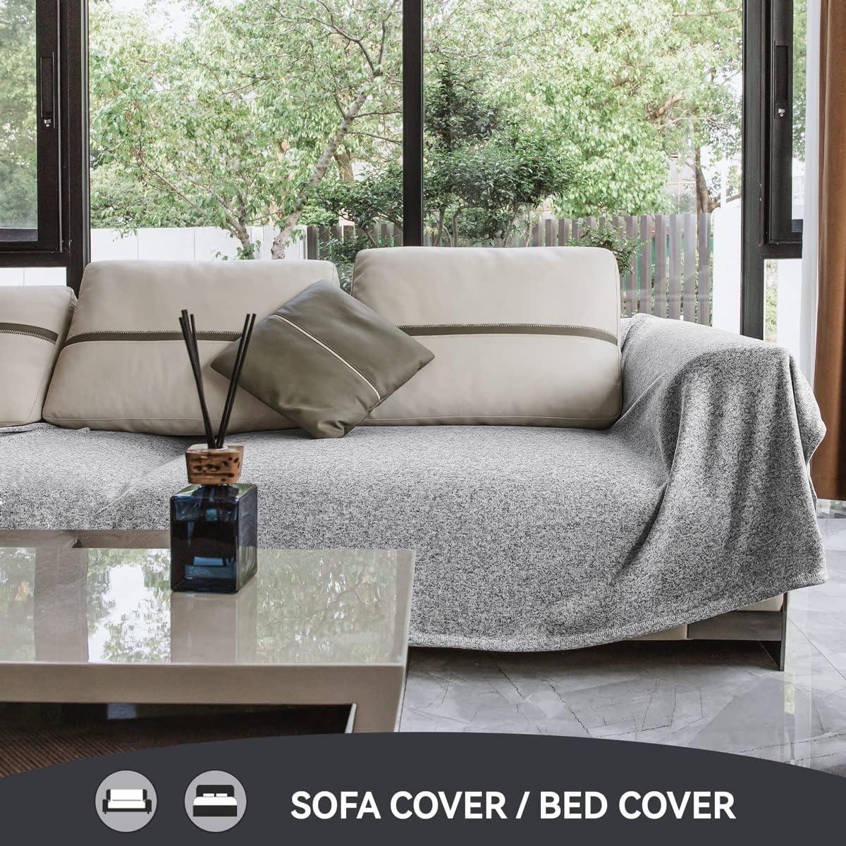 Manta de Sudadera KAWAHOME King 274x229 cm Gris Jaspeado