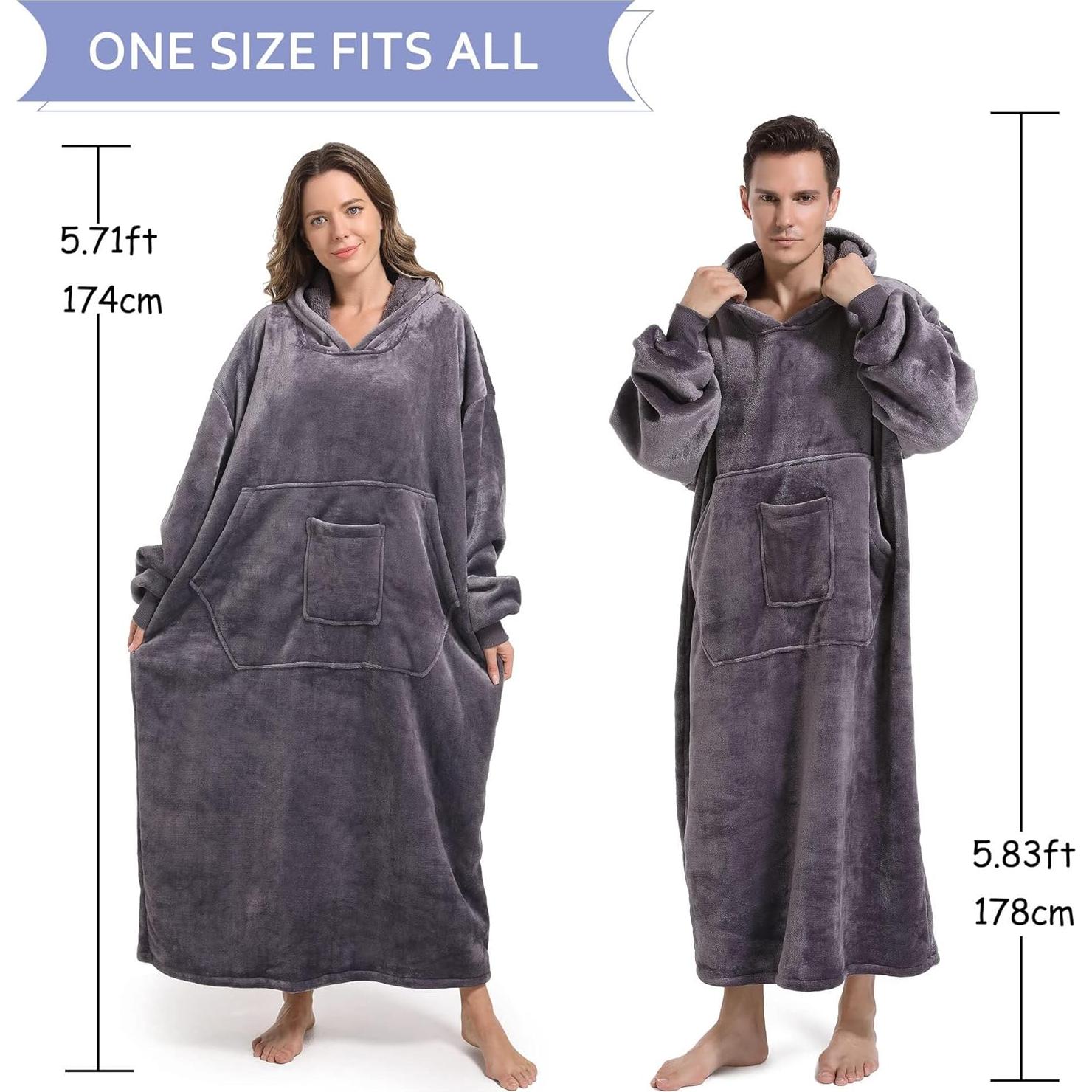 Sudadera Manta FUSSEDA Grande Forro Polar Gris Oscuro