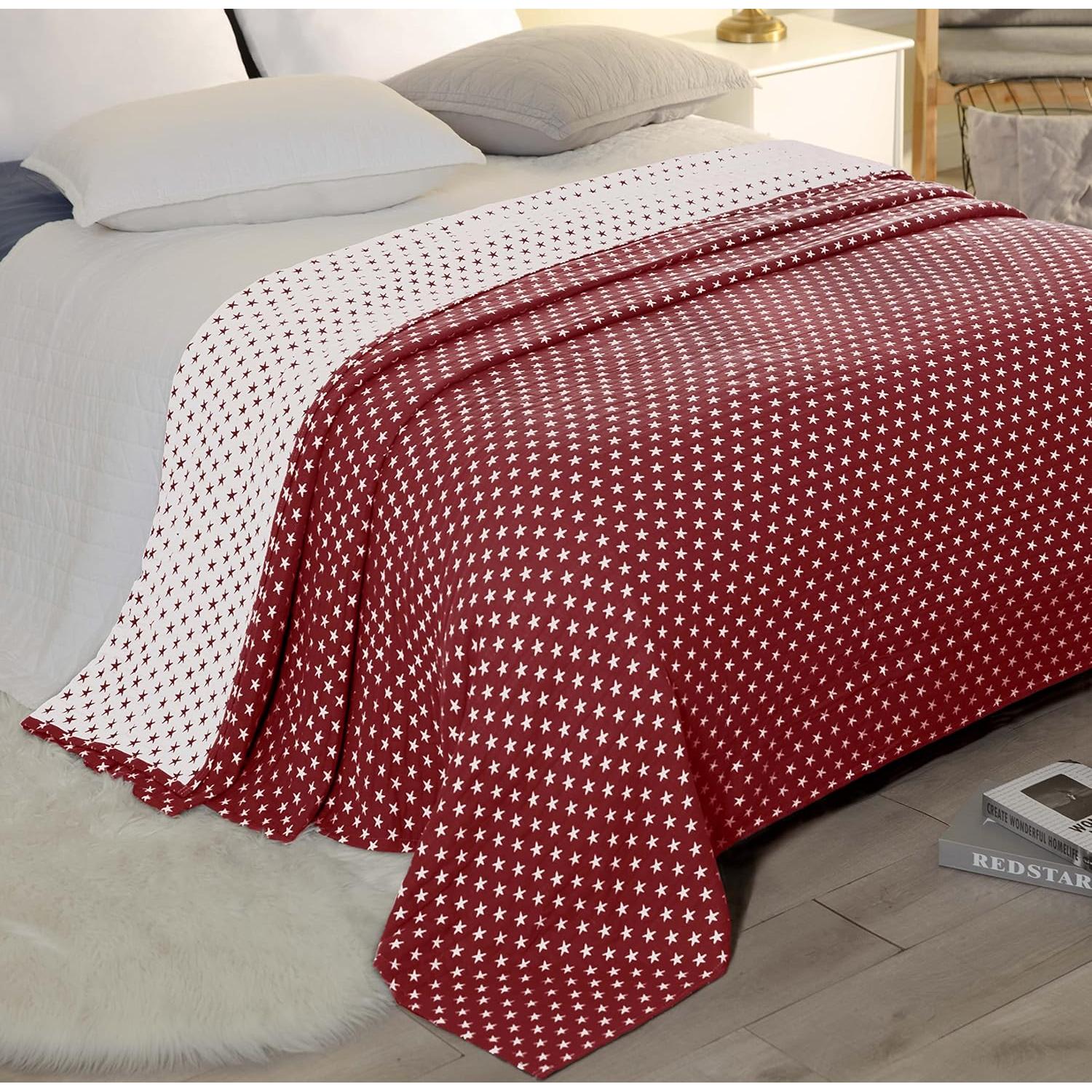 Manta de Muselina de Algodón Sterling Creek Rey Roja Tres Capas