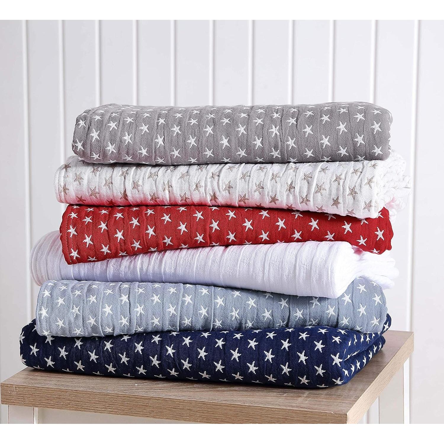 Manta de Muselina de Algodón Sterling Creek Rey Roja Tres Capas