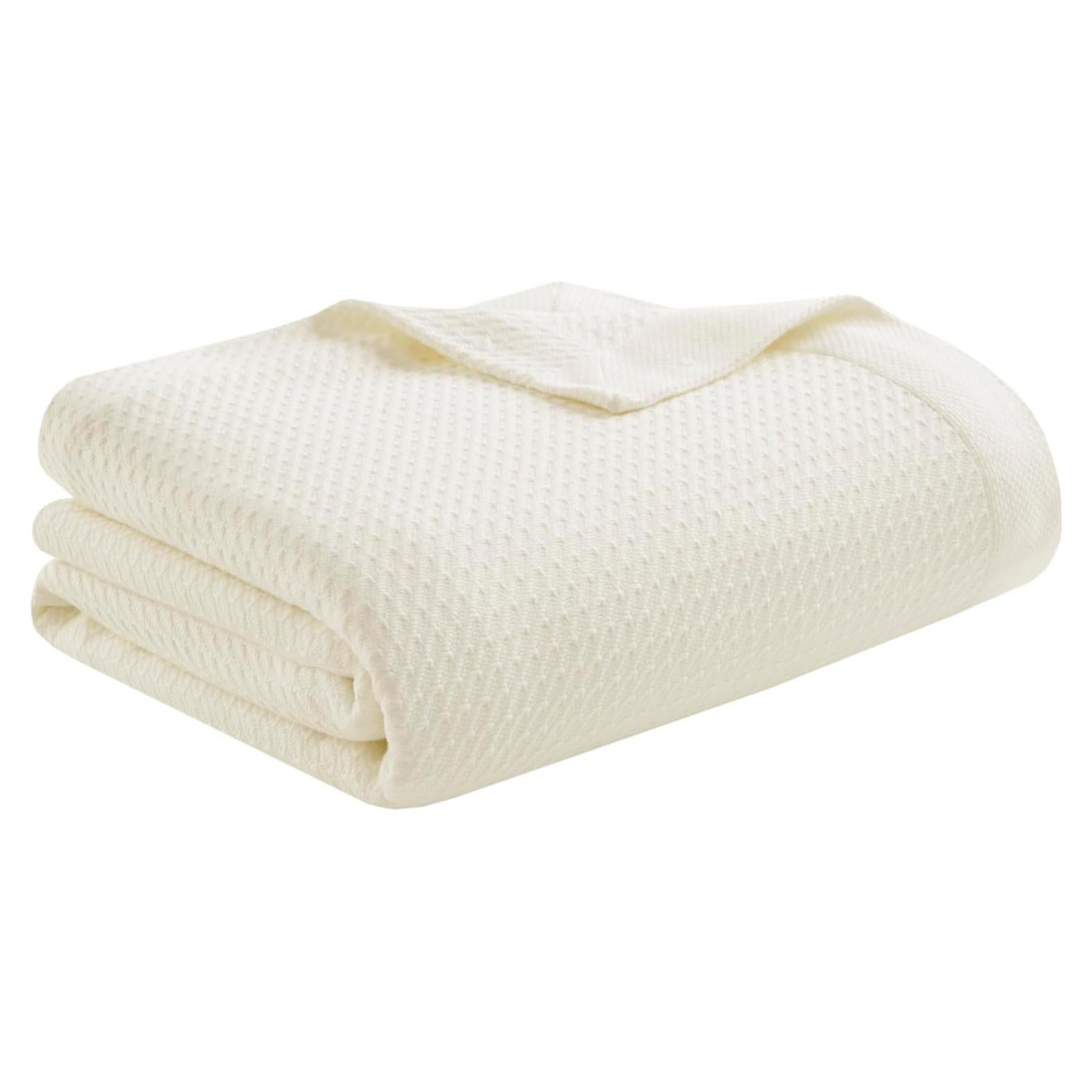 Manta Individual Madison Park 100% Algodón Egipcio Crema