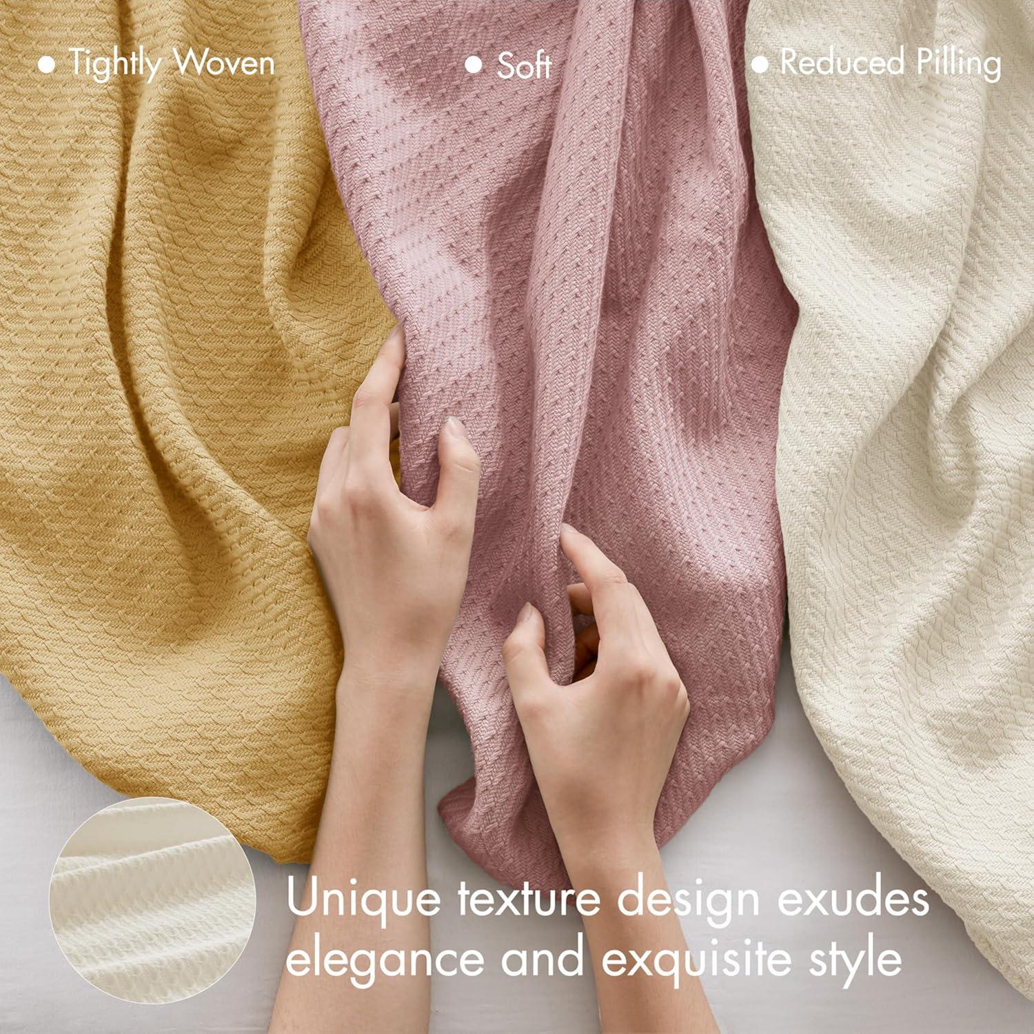 Manta Individual Madison Park 100% Algodón Egipcio Crema