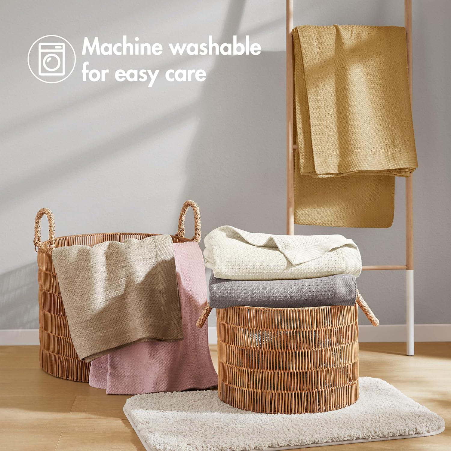 Manta Individual Madison Park 100% Algodón Egipcio Crema