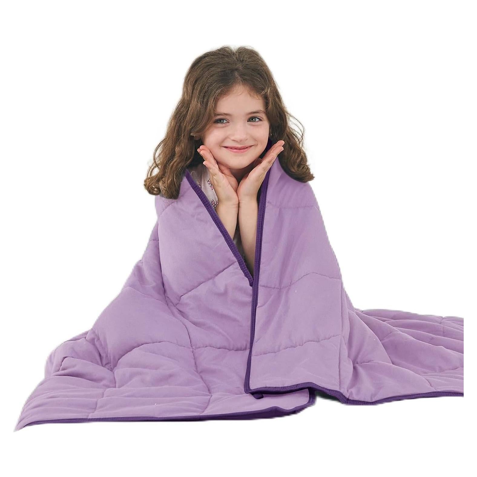 Manta con peso Yescool 2.27 kg 91x122 cm Morado Lavable