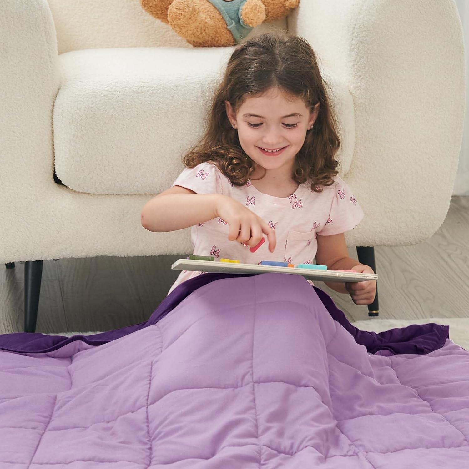 Manta con peso Yescool 2.27 kg 91x122 cm Morado Lavable