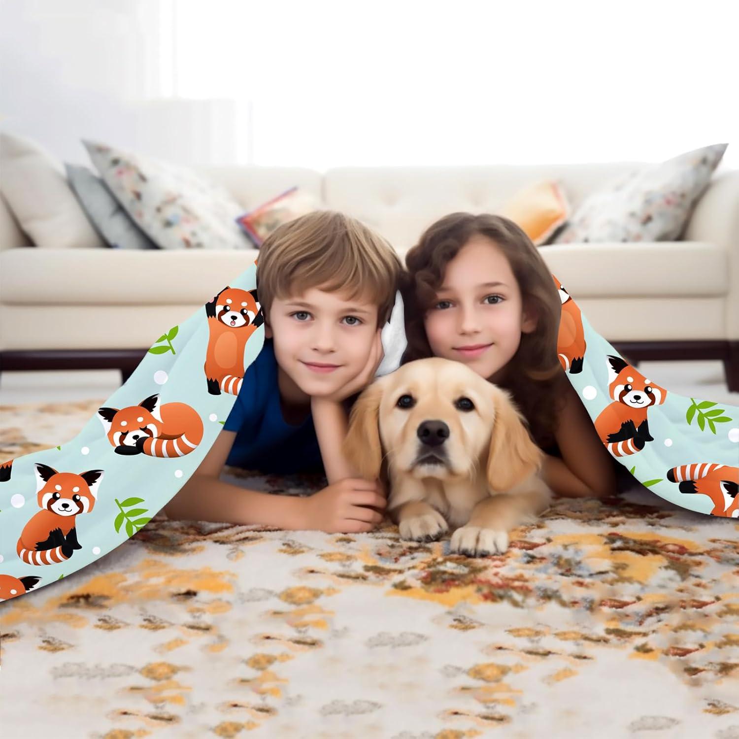 Manta de Franela Probiotics Panda Rojo 152x127 cm Suave