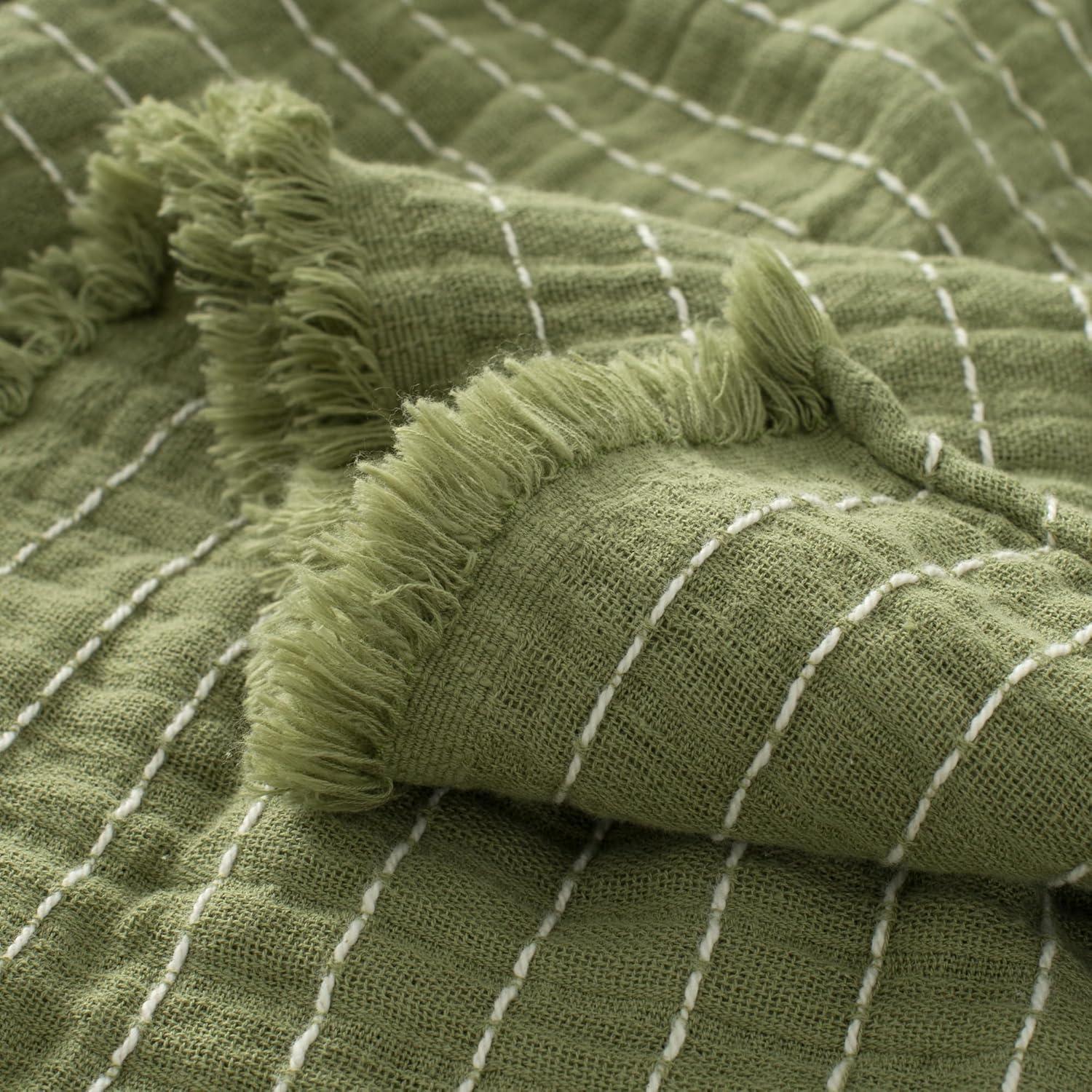 Manta de Muselina GINAMUSE 100% Algodón Verde Salvia 152x229cm