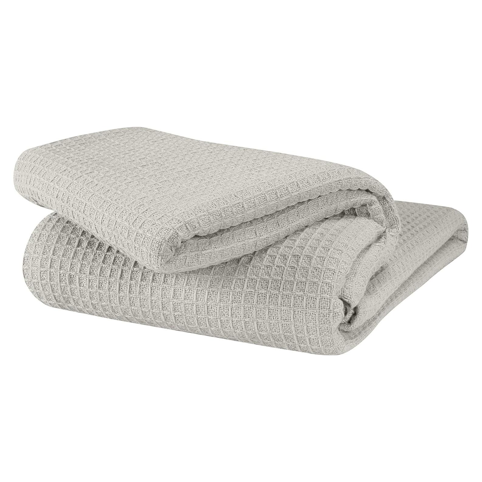 Manta Térmica Twin 100% Algodón GLAMBURG Gris Claro 152x229 cm