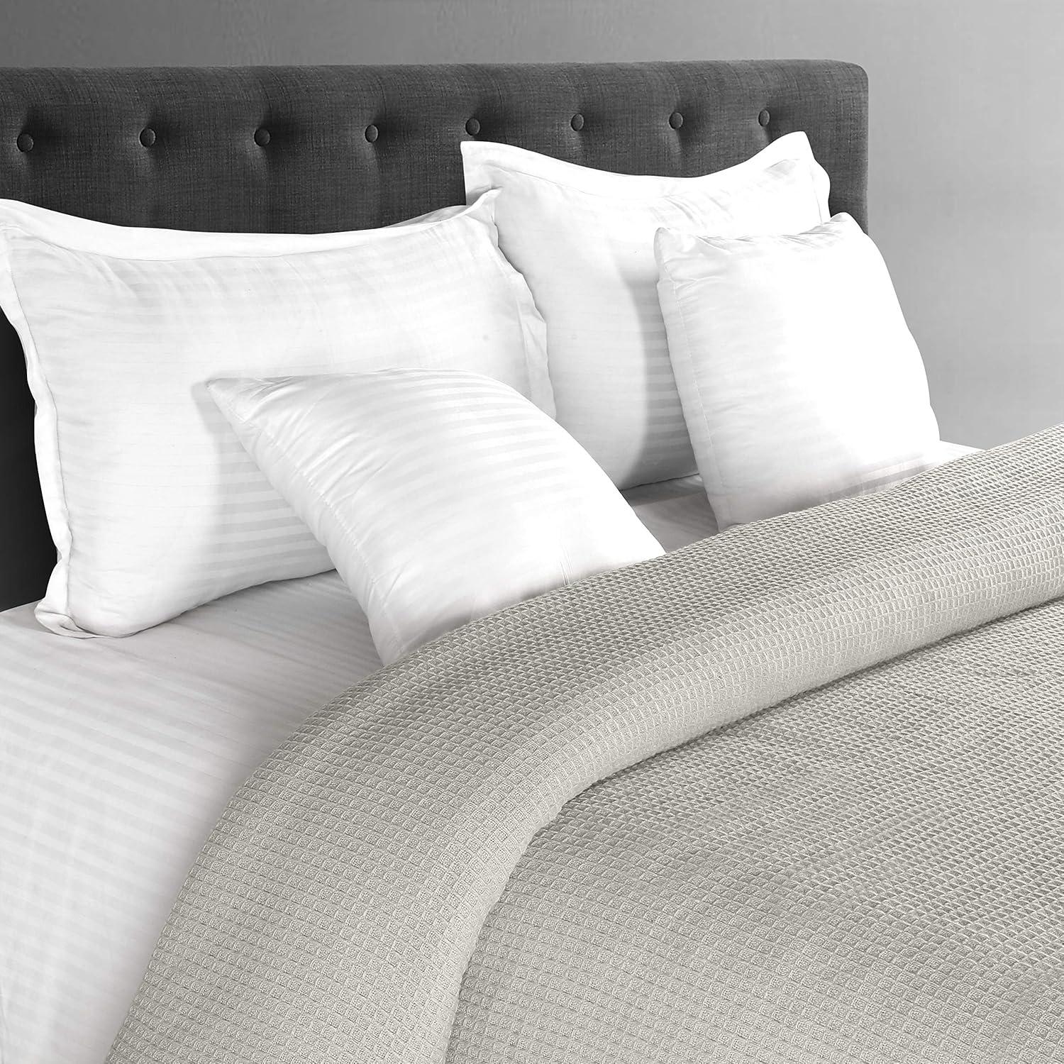 Manta Térmica Twin 100% Algodón GLAMBURG Gris Claro 152x229 cm